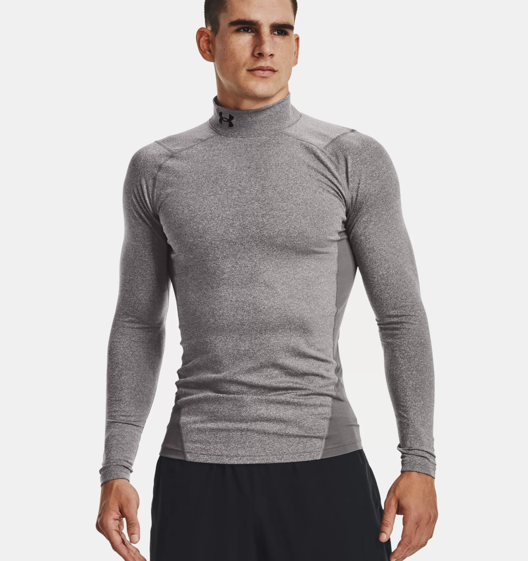 Discount Under Armour Maglia Coldgear® Compression Mock Da Uomo Charcoal Light Heather / Black - 020