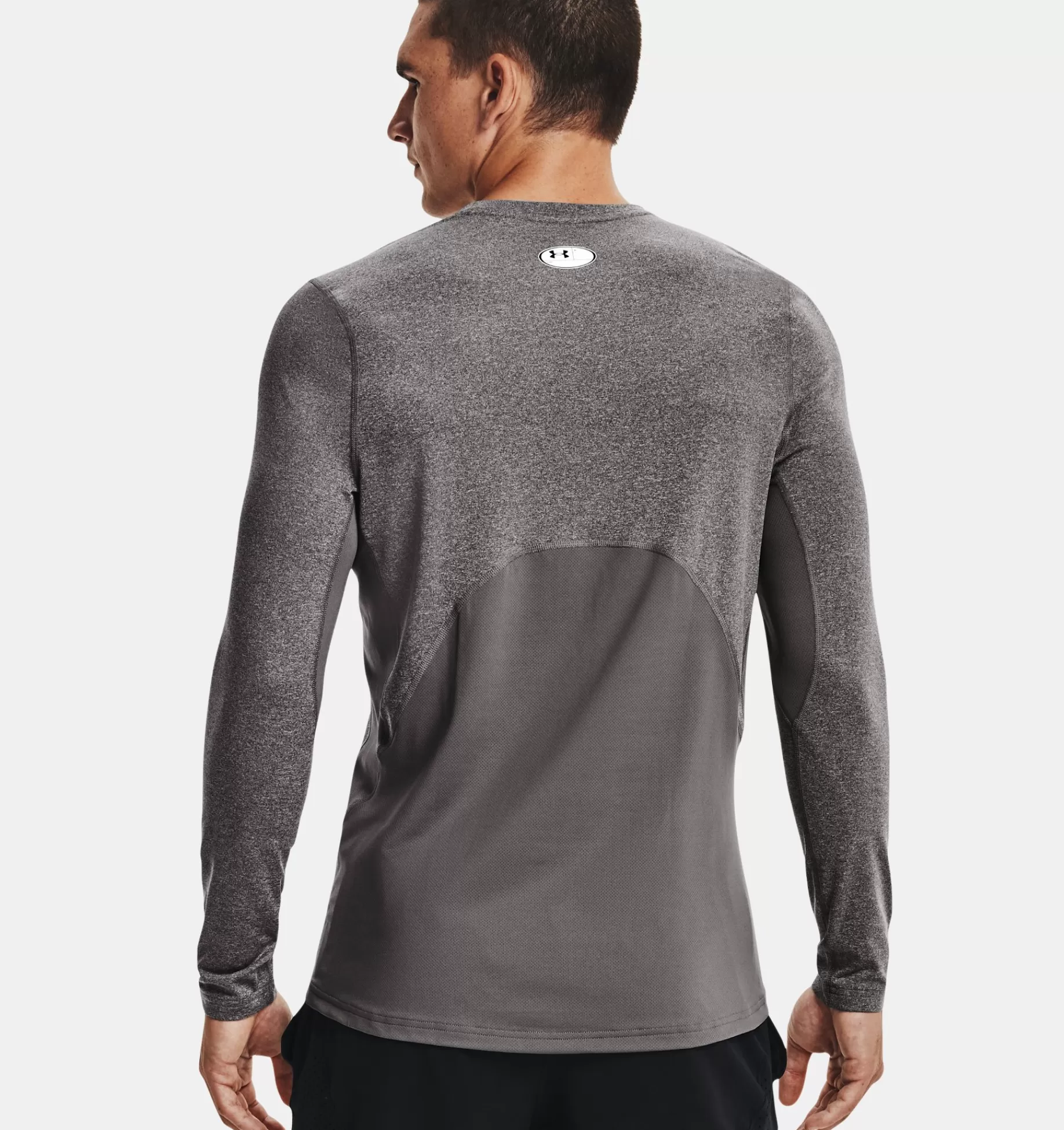 Clearance Under Armour Maglia Coldgear® Fitted Crew Da Uomo Charcoal Light Heather / Black - 020