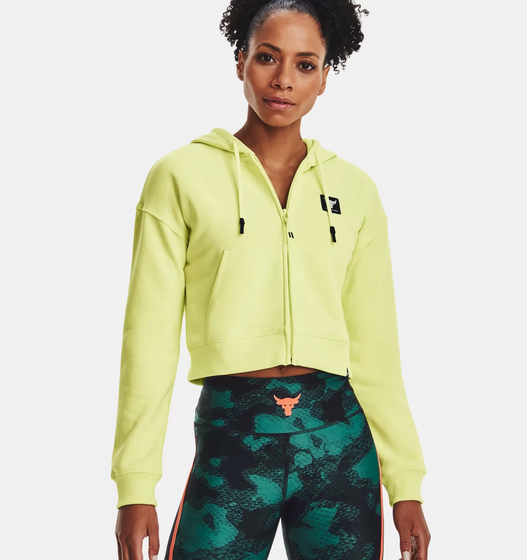 Cheap Under Armour Maglia Project Rock Heavyweight Terry Full-Zip Da Donna Fade / White - 391