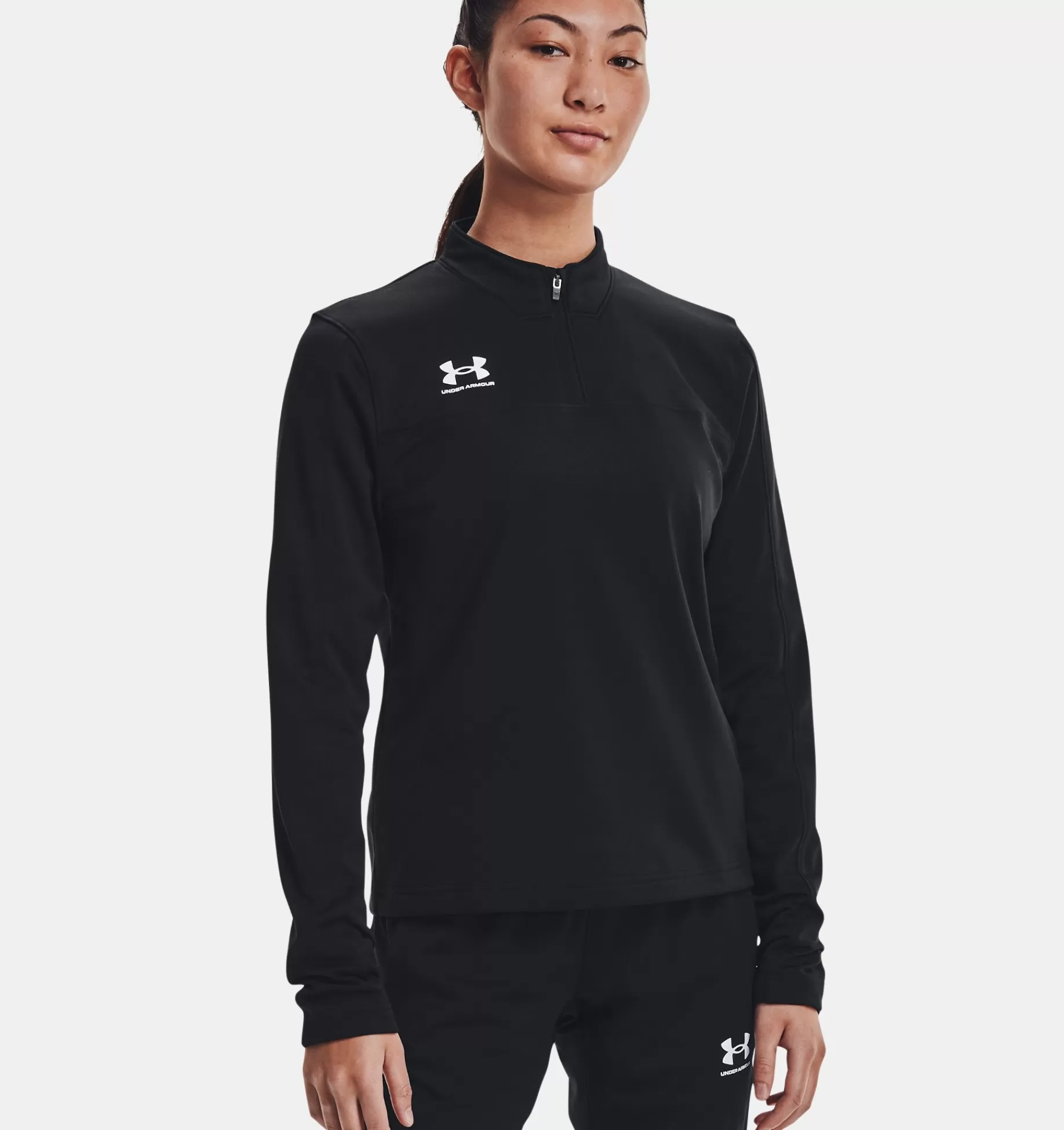 Best Sale Under Armour Maglia Ua Challenger Midlayer Da Donna Black / White - 001