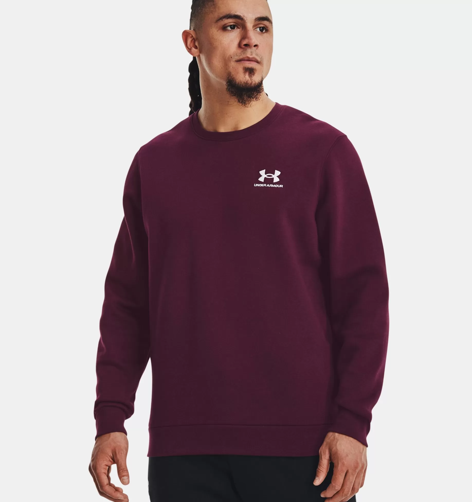 Shop Under Armour Maglia Ua Essential Fleece Da Uomo Purple Stone / White - 572