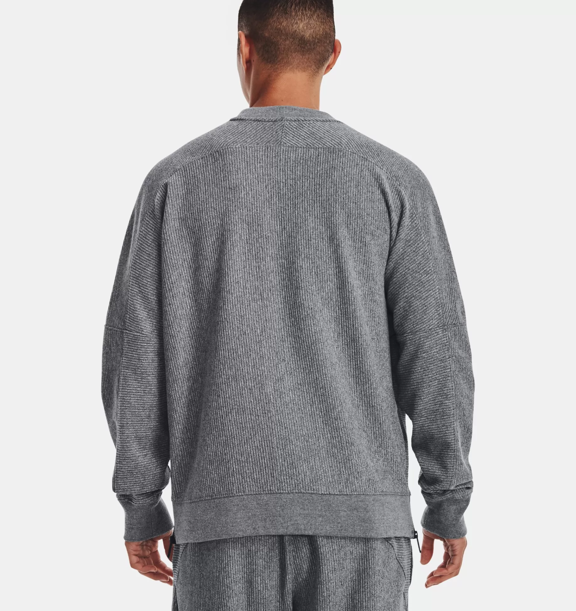 Outlet Under Armour Maglia Ua Ottoman Fleece Crew Da Uomo Black - 001