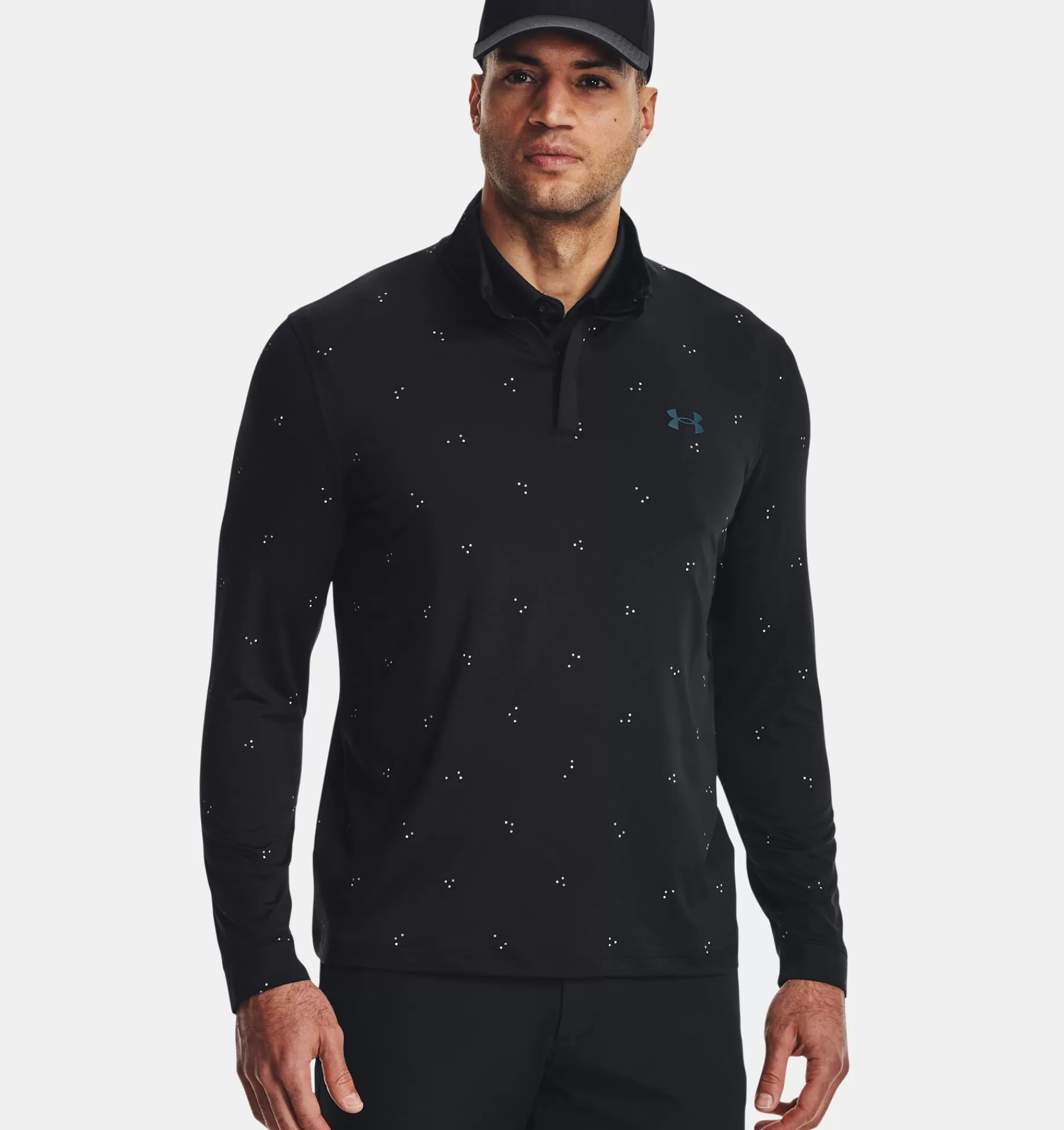 Fashion Under Armour Maglia Ua Playoff Printed ¼ Zip Da Uomo Black / Static Blue - 001