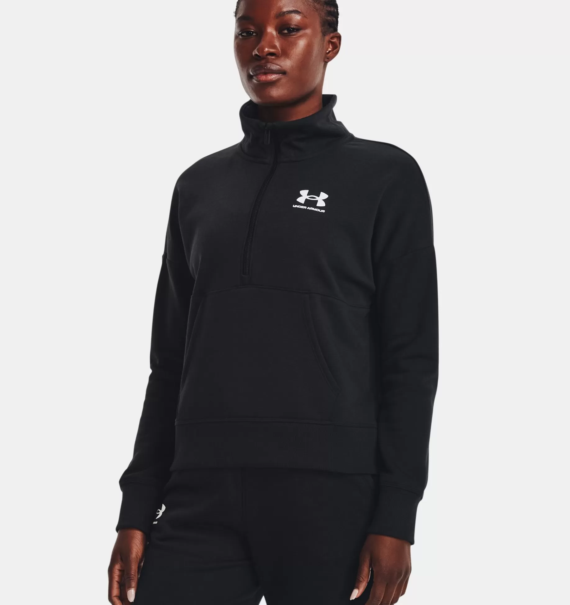 Flash Sale Under Armour Maglia Ua Rival Fleece ½ Zip Da Donna Black / White - 001