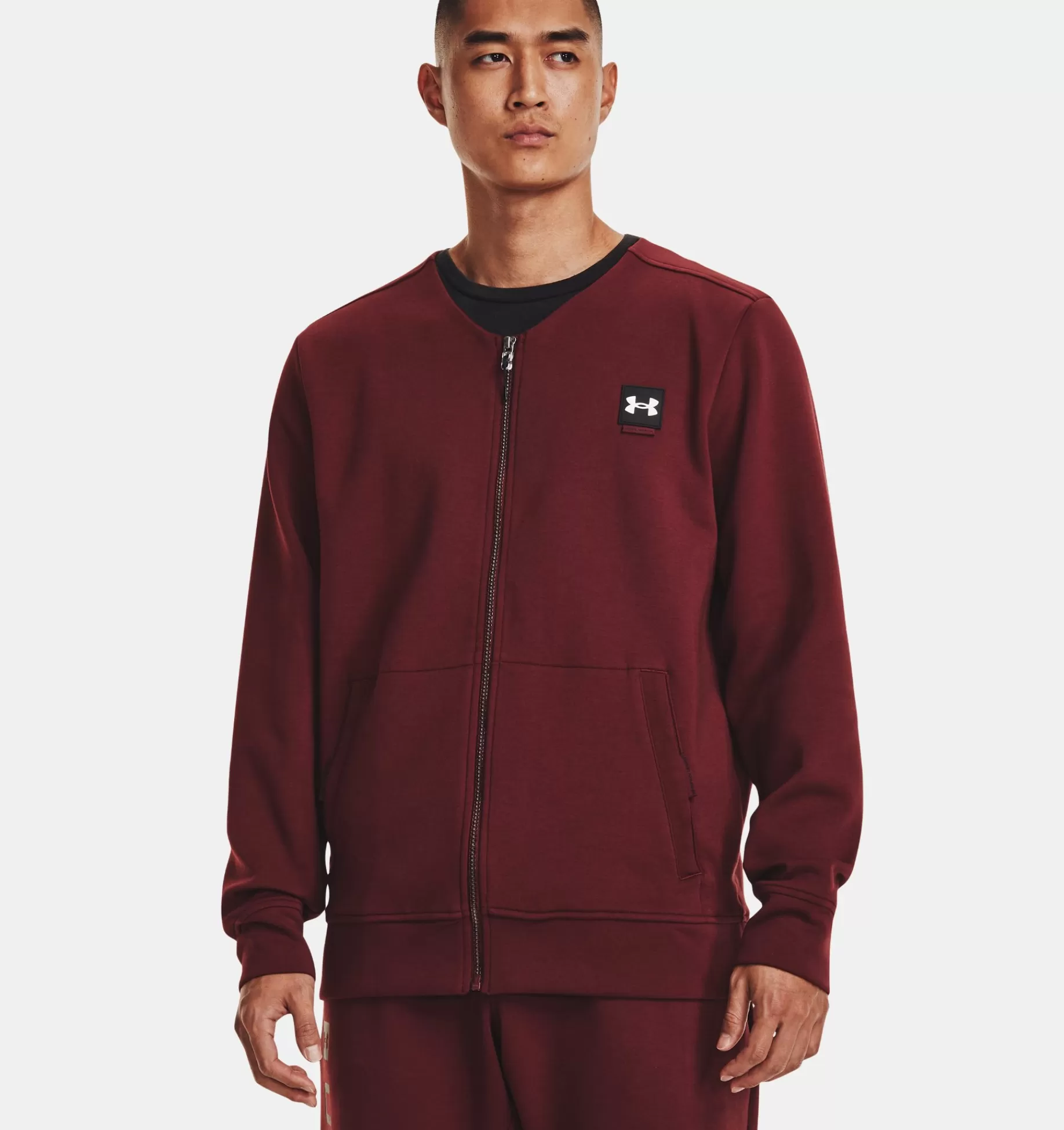 Best Sale Under Armour Maglia Ua Summit Knit Graphic Full Zip Da Uomo Chestnut Red / Black - 690