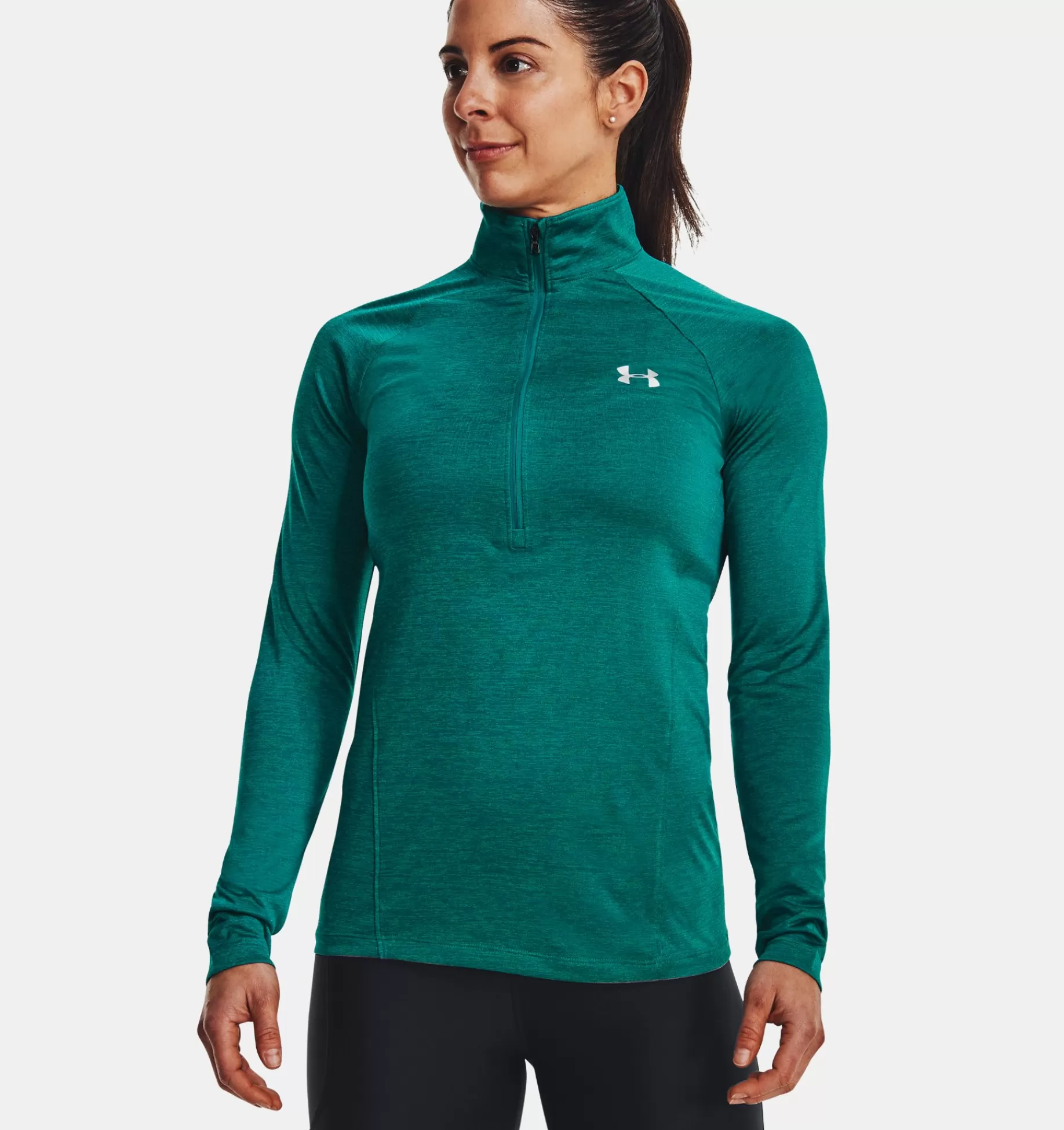 Hot Under Armour Maglia Ua Tech™ Twist ½ Zip Da Donna Coastal Teal / Birdie Green - 722