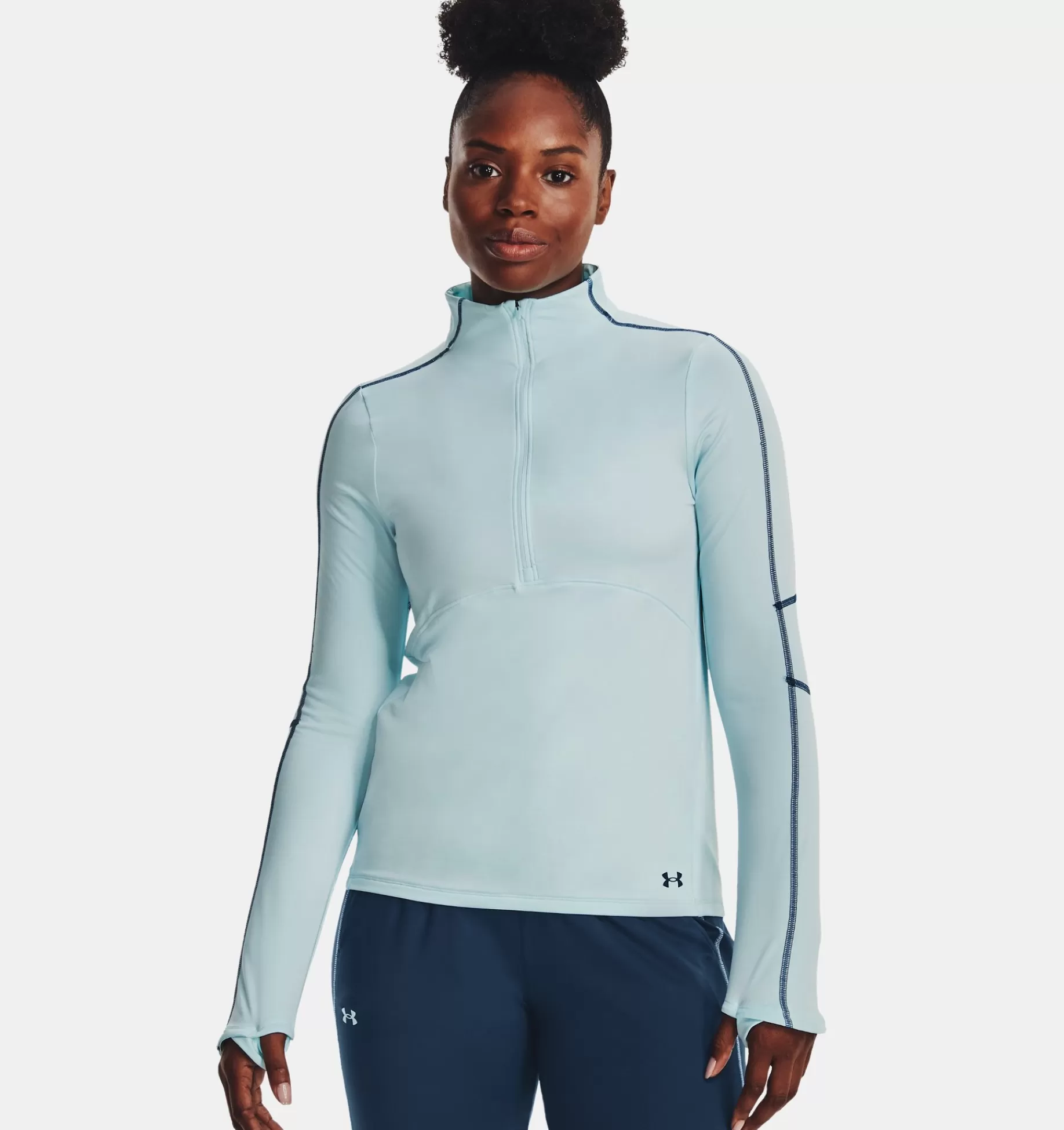 Best Under Armour Maglia Ua Train Cold Weather ½ Zip Da Donna Fuse Teal / Petrol Blue - 469