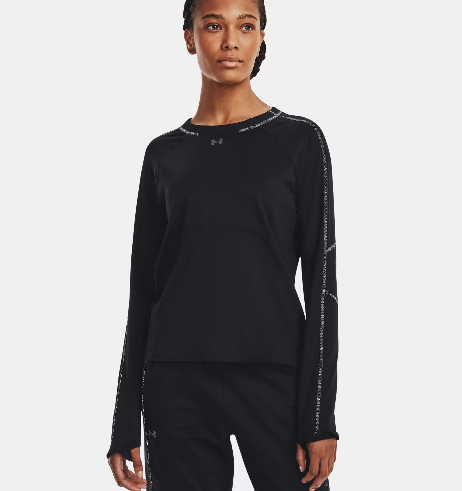 Best Sale Under Armour Maglia Ua Train Cold Weather Crew Da Donna Black / Jet Gray - 001