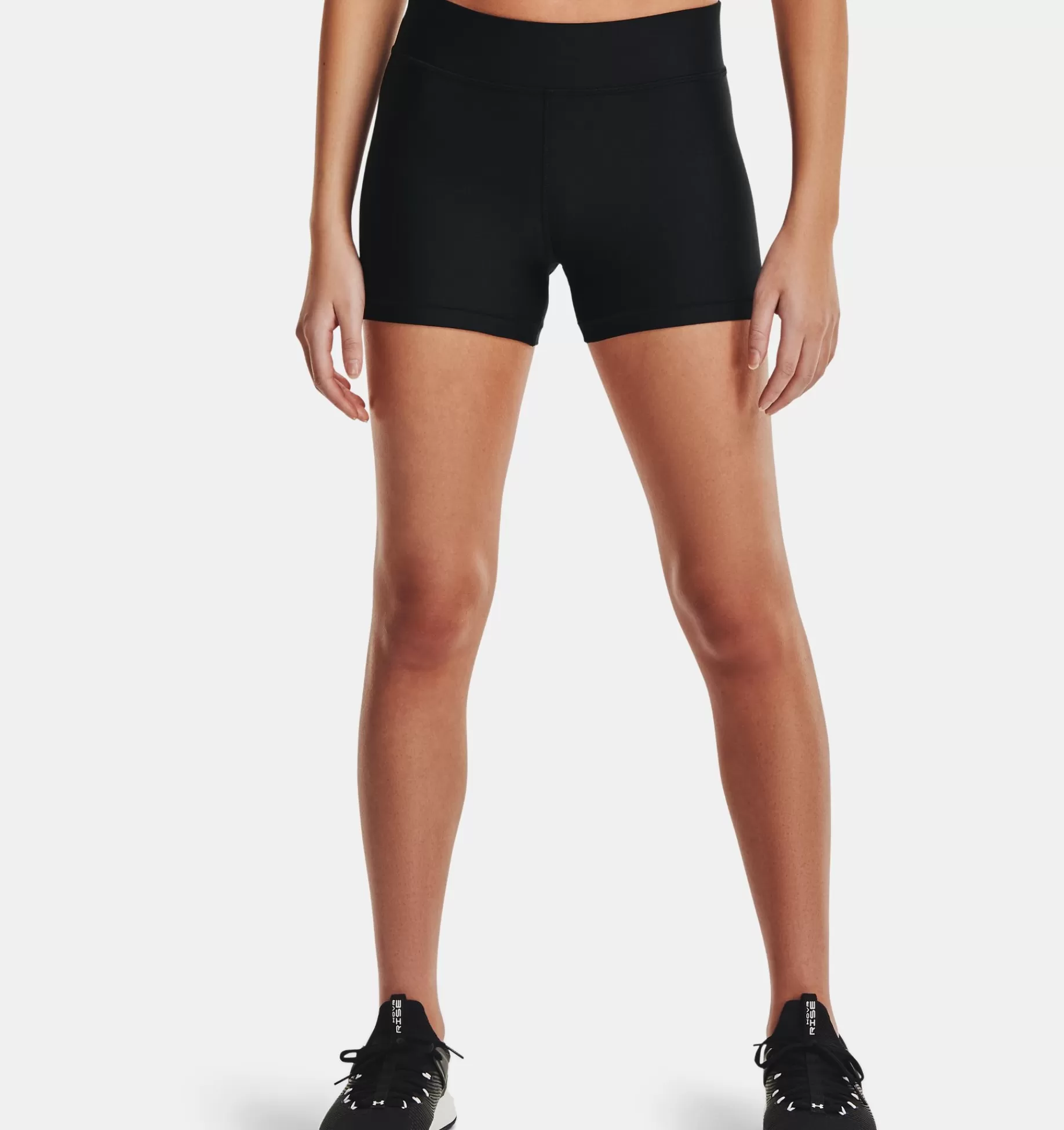 Discount Under Armour Pantaloncini Heatgear® Mid-Rise Da Donna Black / White - 001