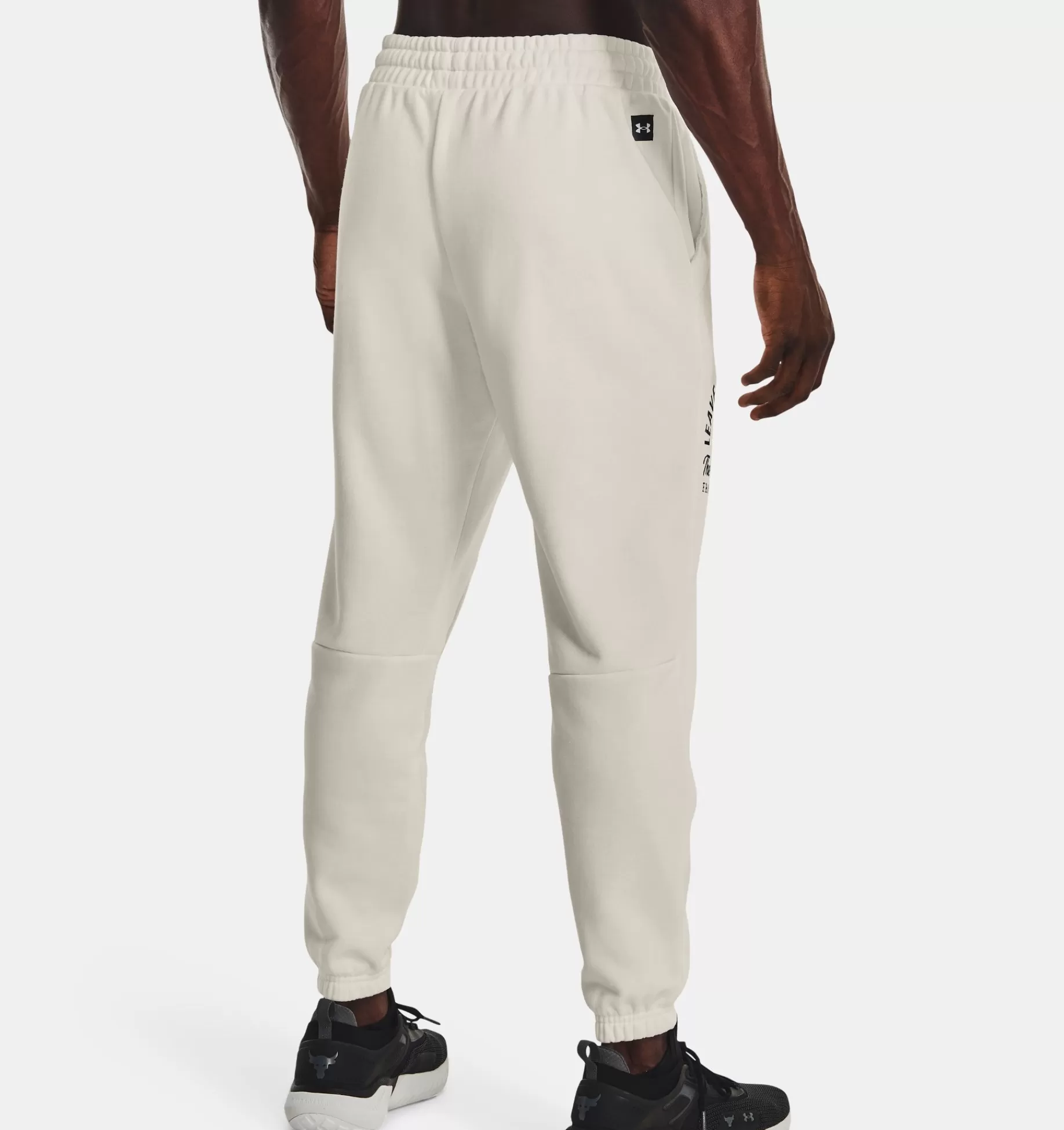 Discount Under Armour Pantaloni Project Rock Heavyweight Terry Da Uomo Ivory / Black - 130