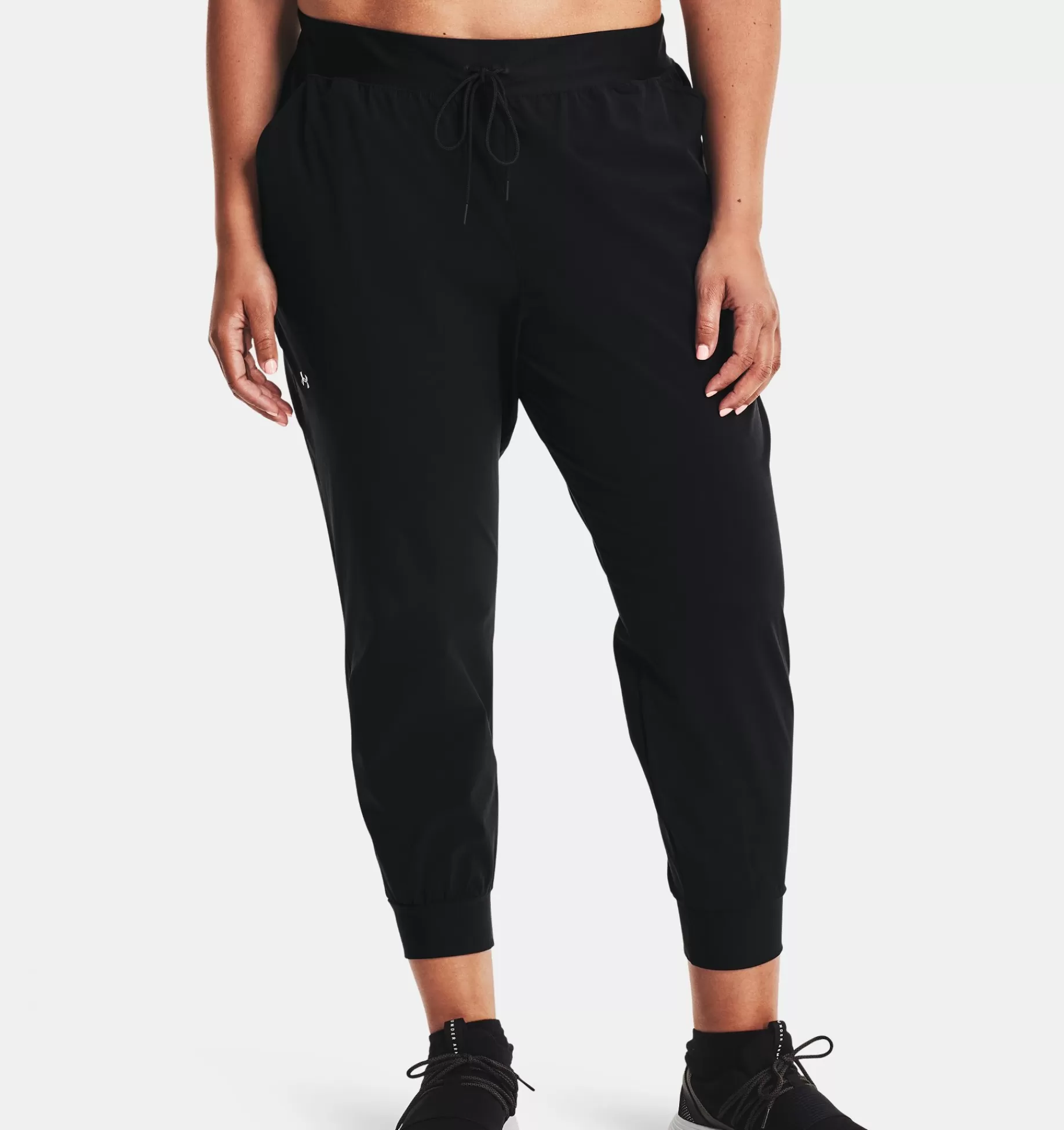 Best Under Armour Pantaloni Ua Armour Sport Woven Da Donna Black / Metallic Silver - 001