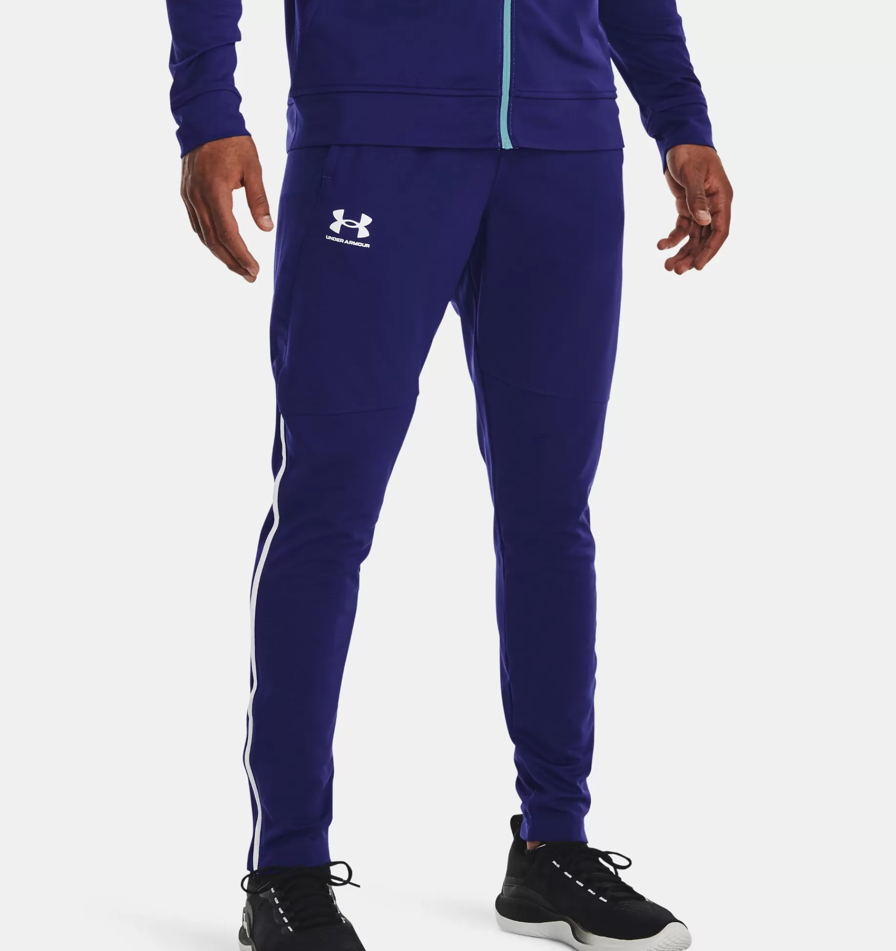 Outlet Under Armour Pantaloni Ua Pique Track Da Uomo Sonar Blue / White - 468