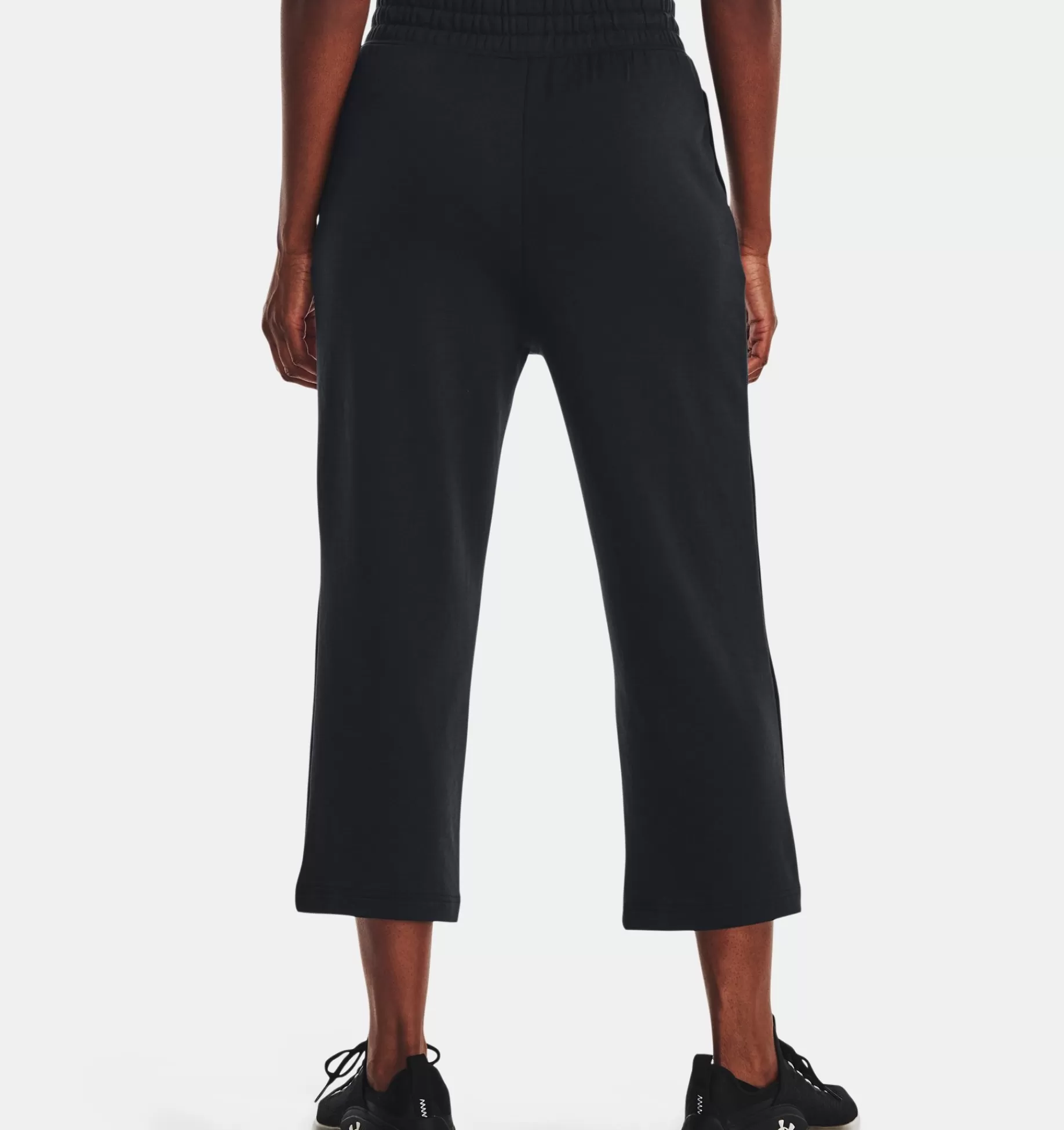 Sale Under Armour Pantaloni Ua Rival Terry Flare Crop Da Donna Black / White - 001