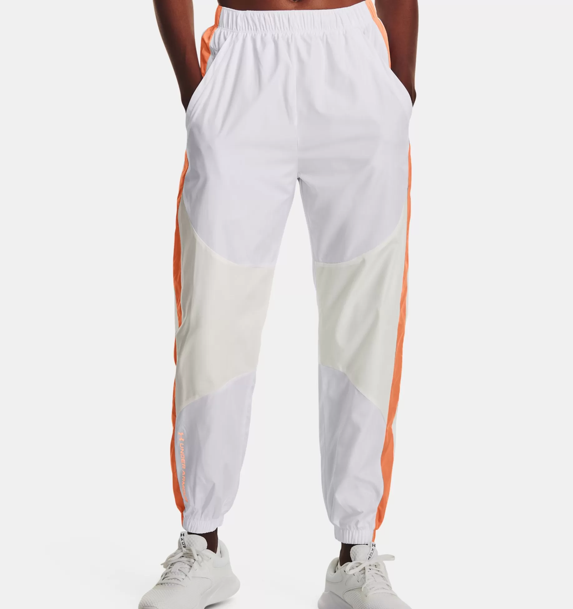 Flash Sale Under Armour Pantaloni Ua Rush™ Woven Da Donna White / Mellow Orange - 100