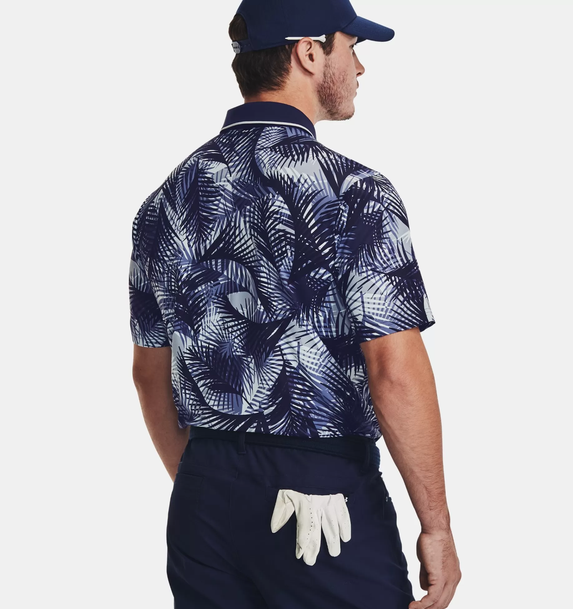 New Under Armour Polo Ua Iso-Chill Graphic Palm Da Uomo Midnight Navy - 410