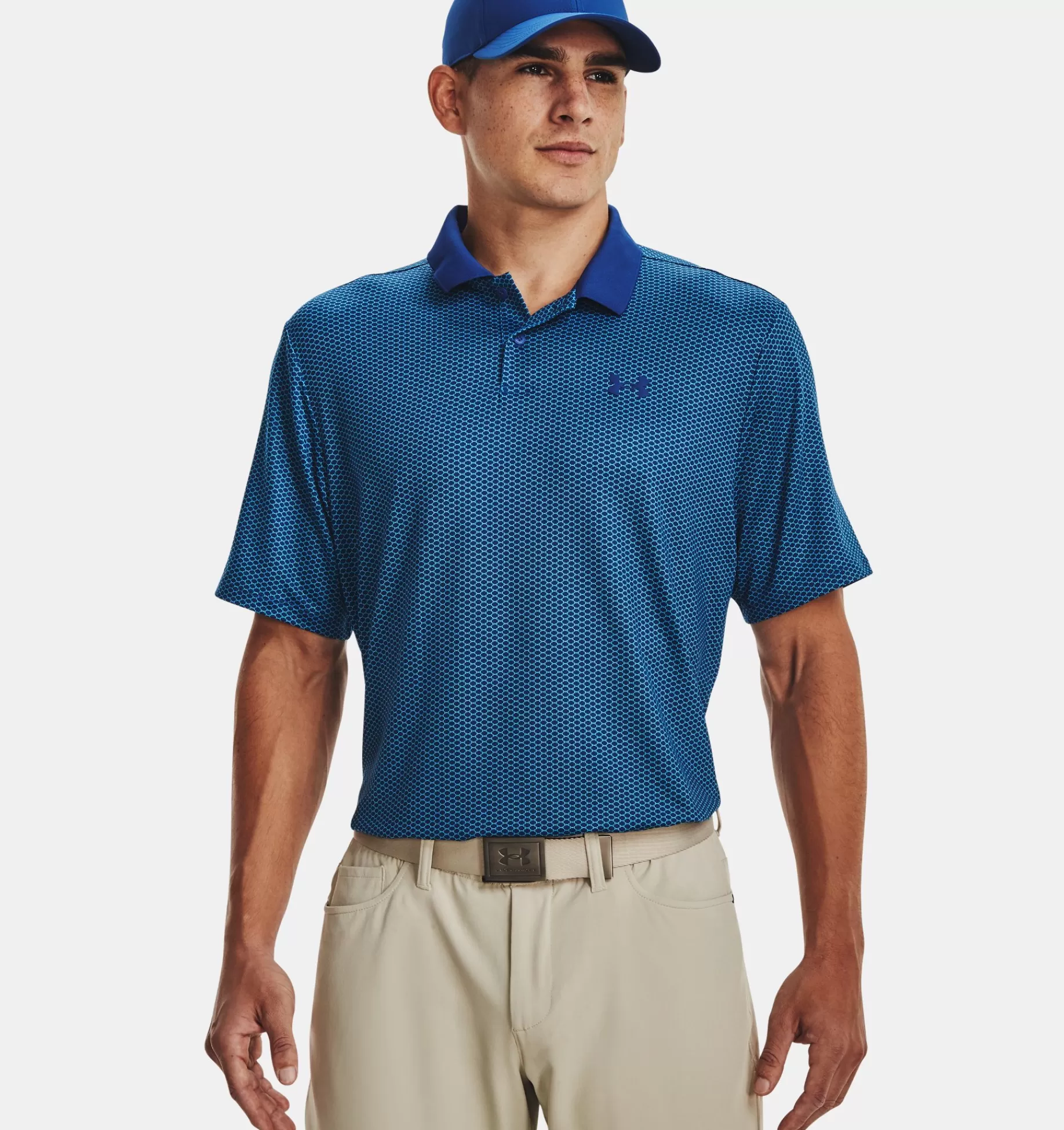 Flash Sale Under Armour Polo Ua Performance 3.0 Printed Da Uomo Blue Mirage / Glacier Blue - 471