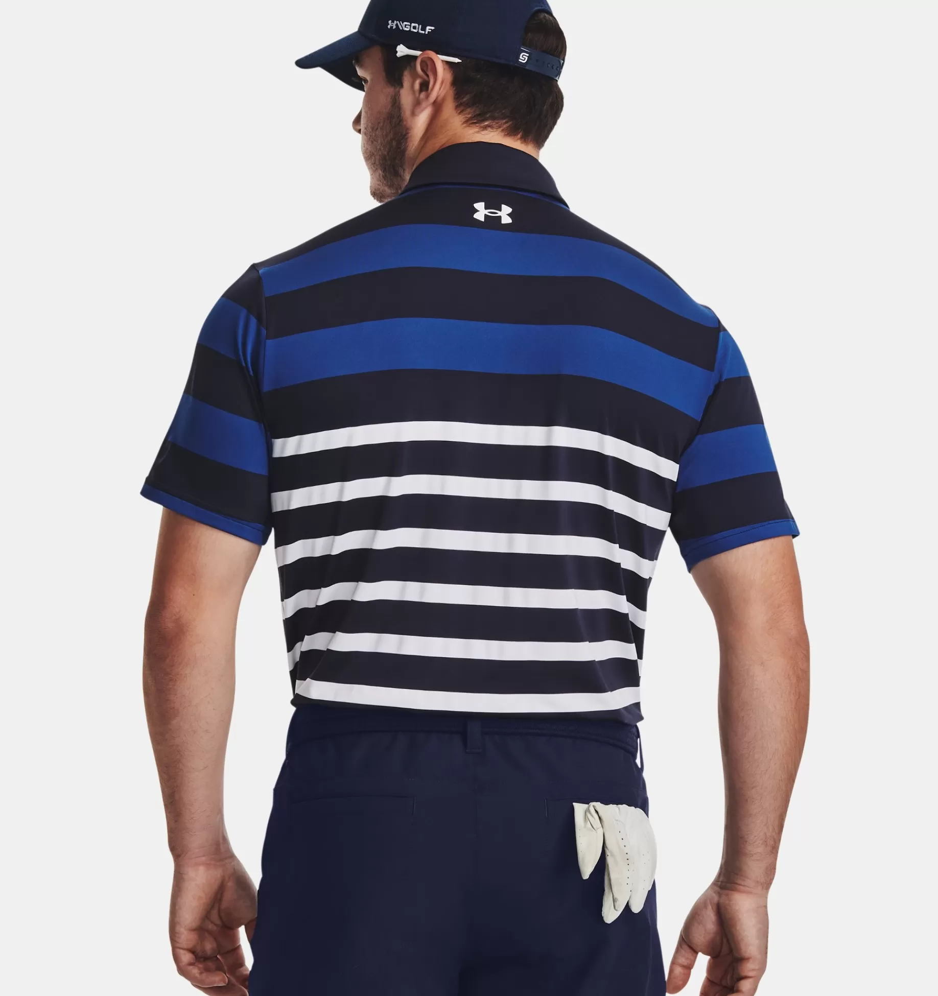 New Under Armour Polo Ua Playoff 3.0 Stripe Da Uomo Midnight Navy / Blue Mirage - 411