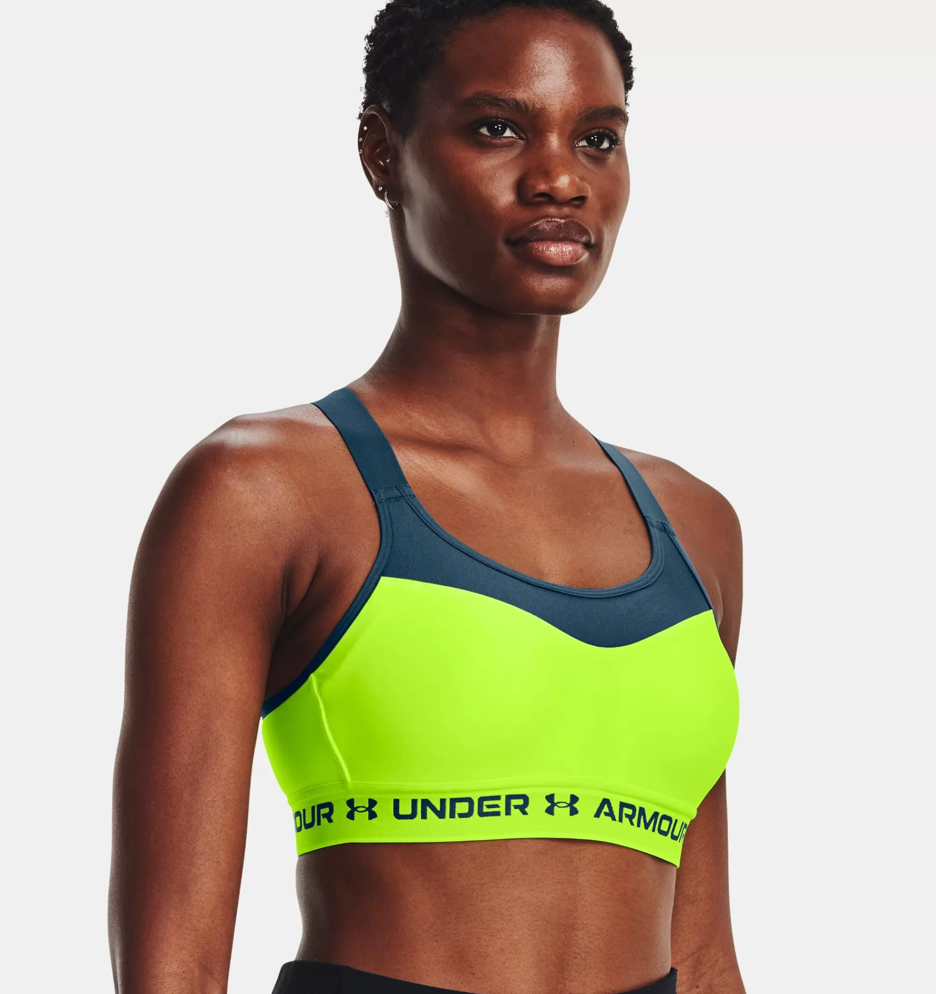 Sale Under Armour Reggiseno Sportivo Armour® High Crossback Da Donna Lime Surge / Static Blue - 369