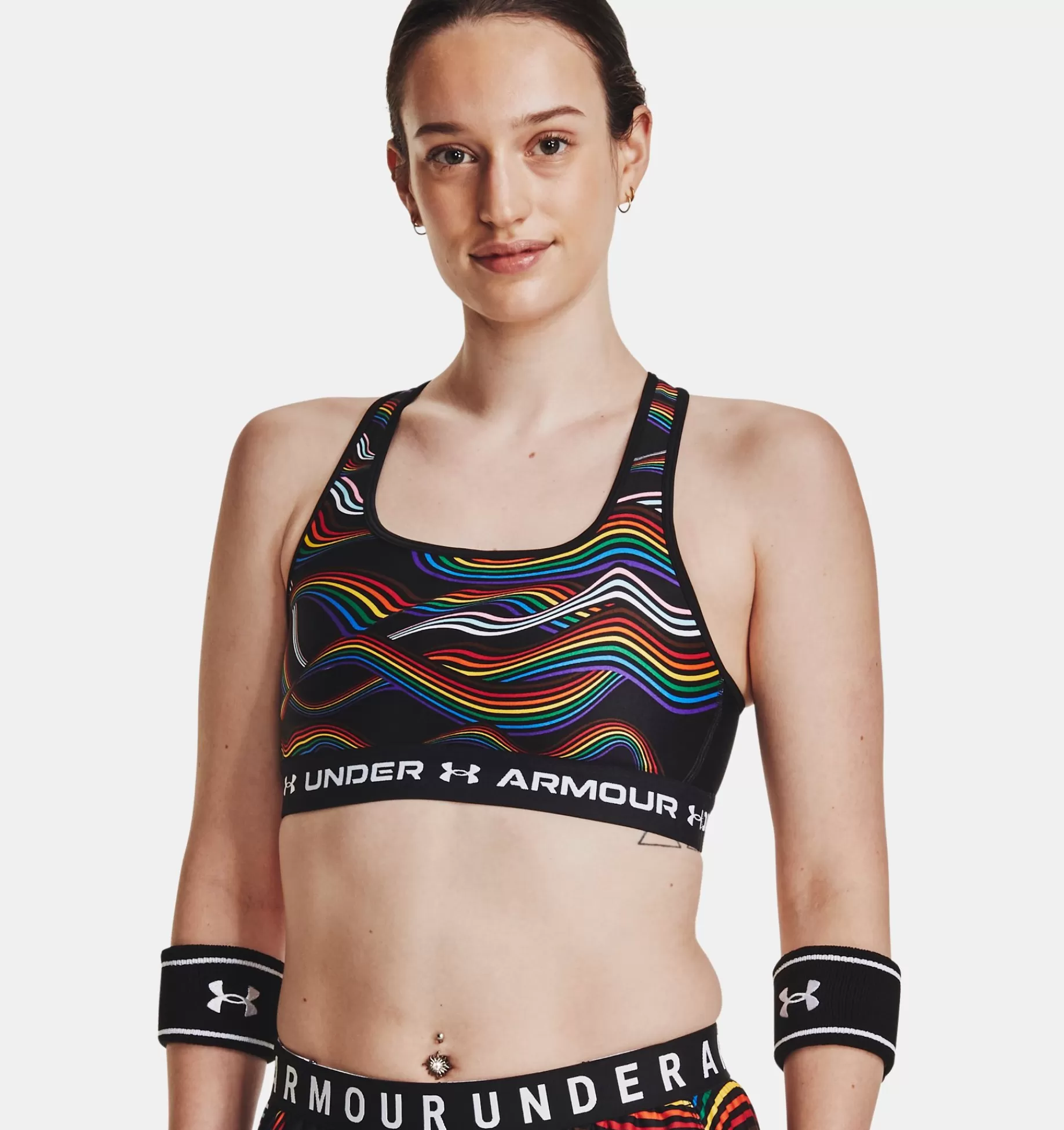 Discount Under Armour Reggiseno Sportivo Armour® Mid Crossback Pride Da Donna Black / White - 001