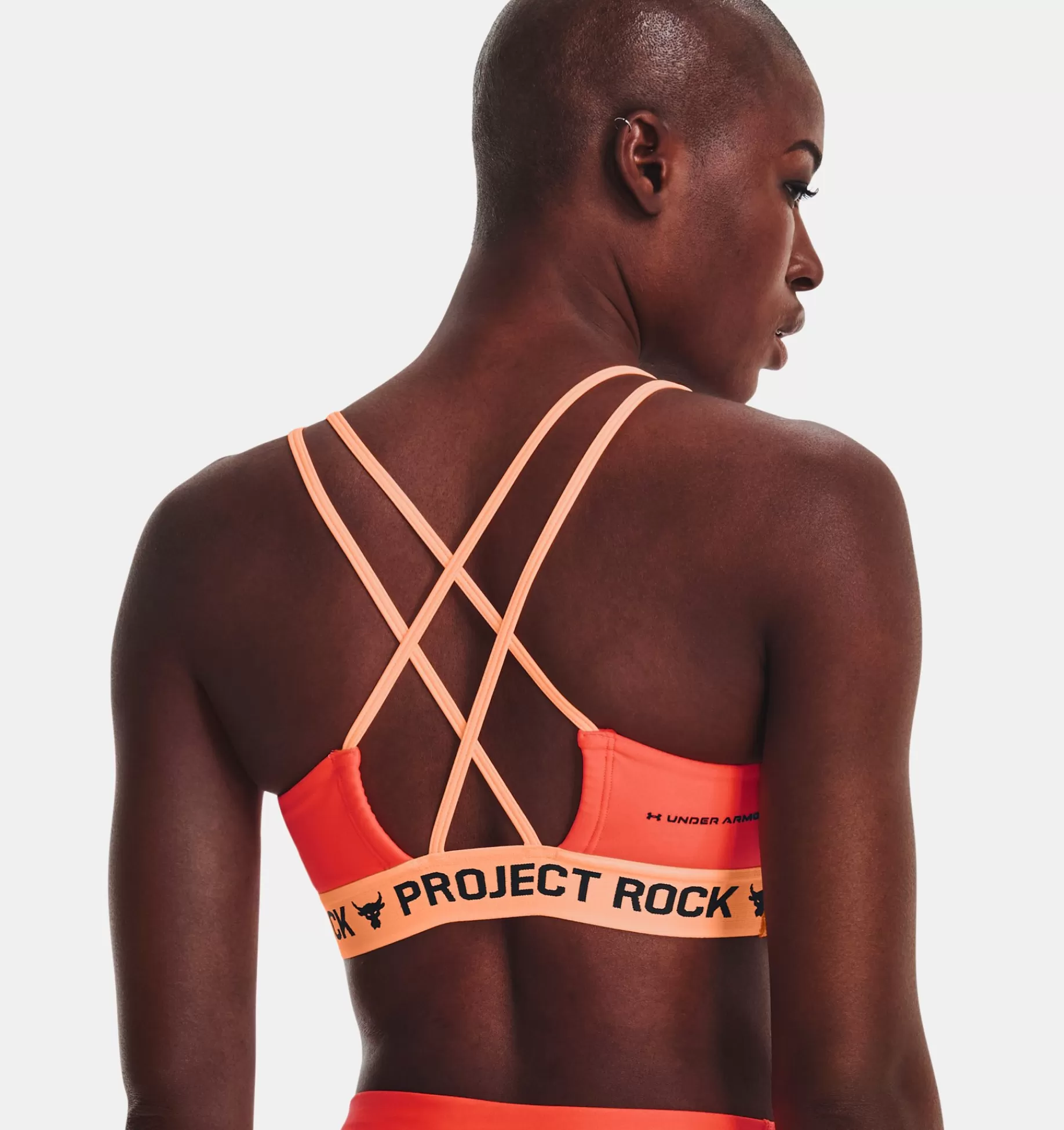 Discount Under Armour Reggiseno Sportivo Project Rock Crossback Family Da Donna After Burn / Peach Horizon - 877