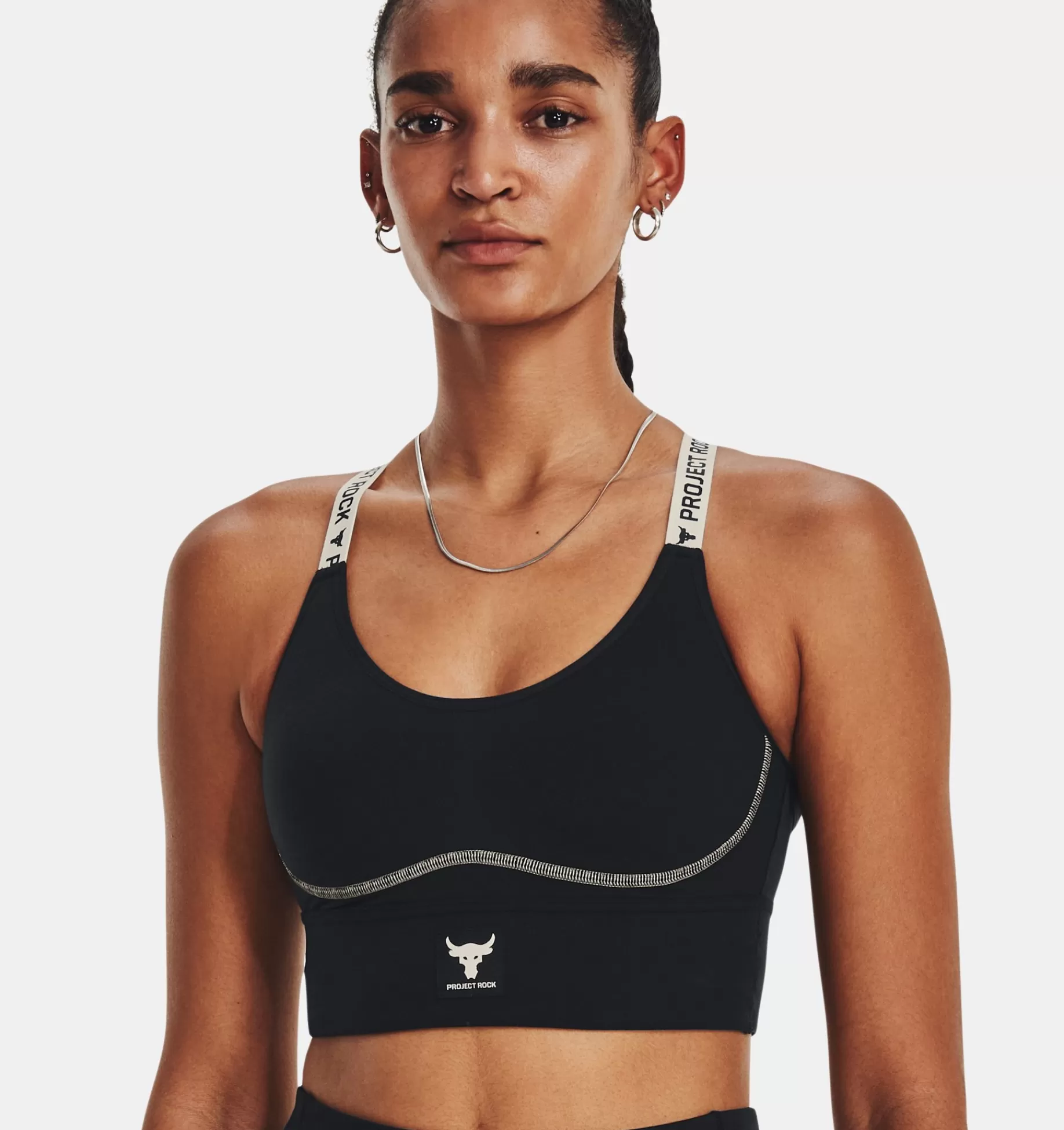 Best Sale Under Armour Reggiseno Sportivo Project Rock Infinity Mid Da Donna Black / Ivory - 002