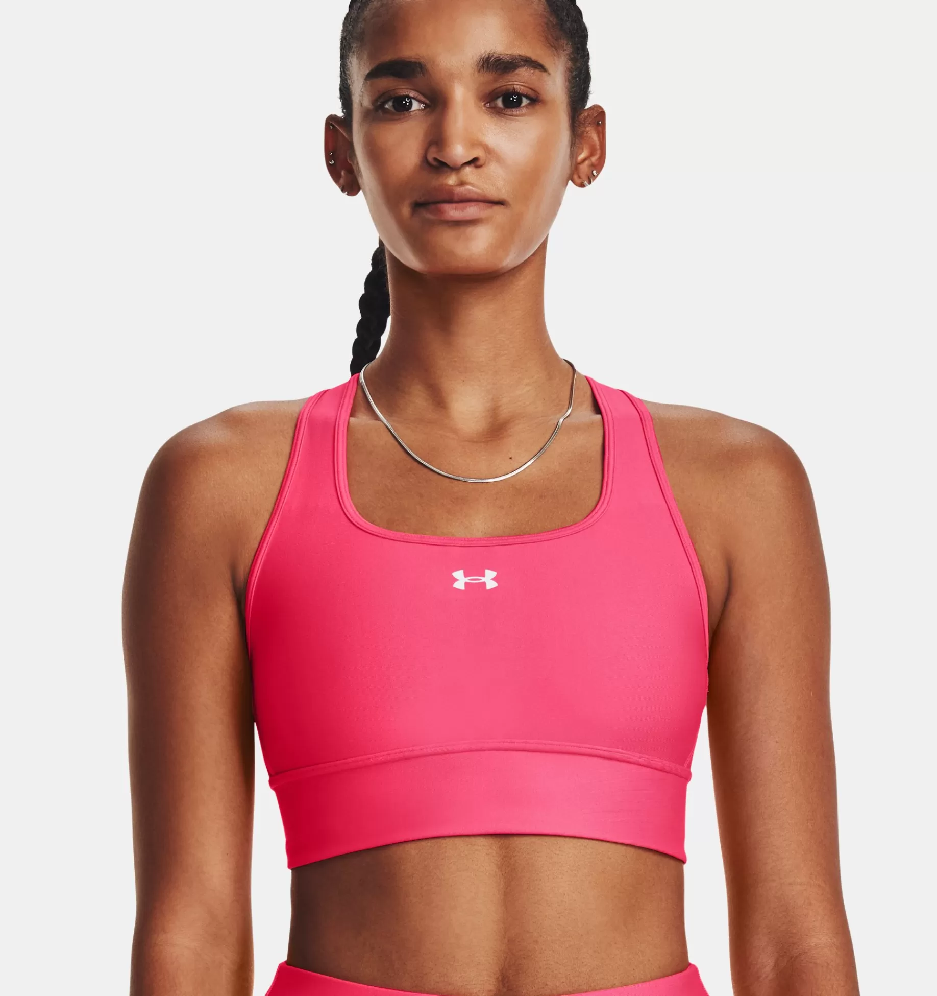 Sale Under Armour Reggiseno Sportivo Ua Crossback Longline Da Donna Pink Shock / Posh Pink - 683