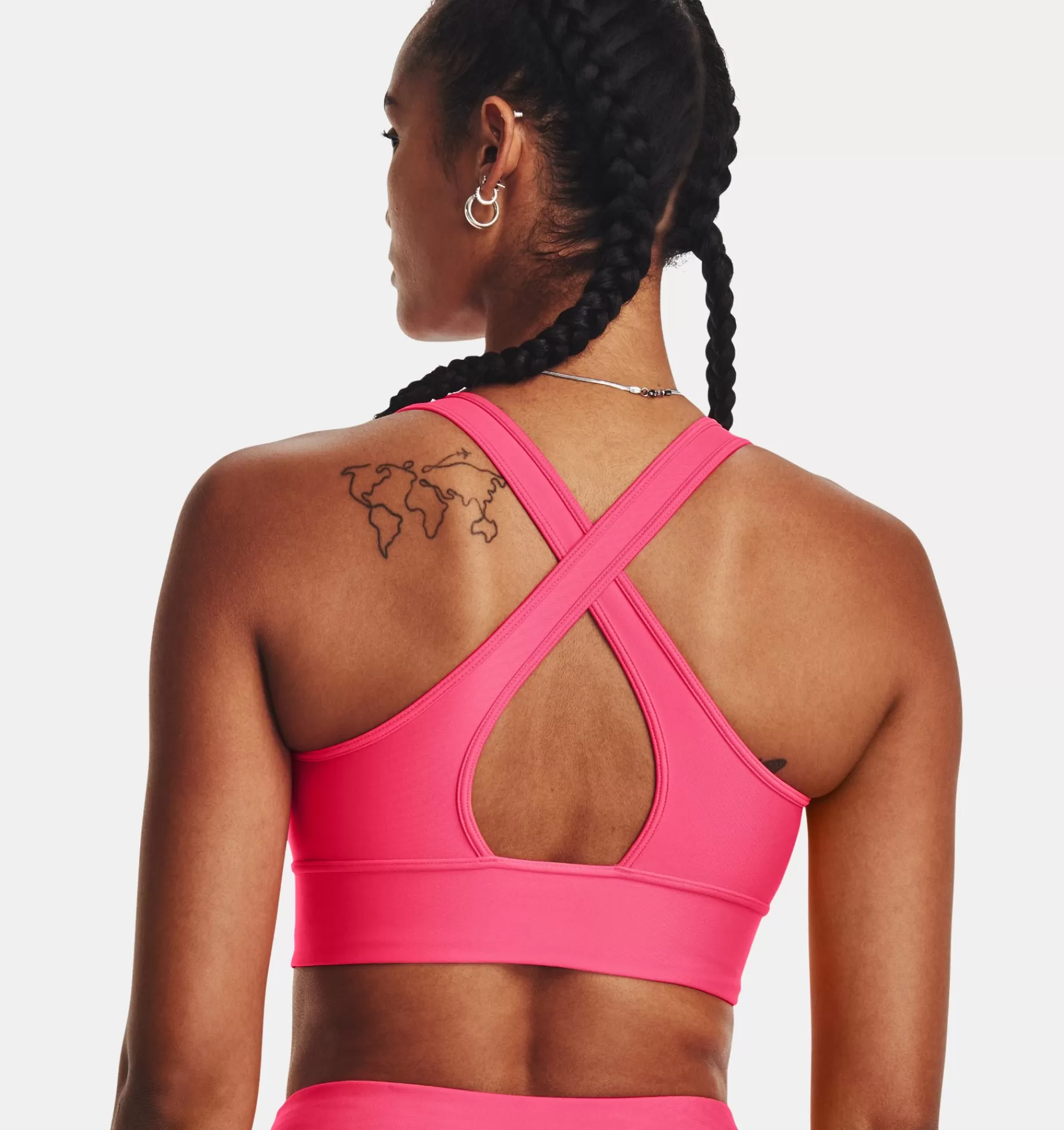 Sale Under Armour Reggiseno Sportivo Ua Crossback Longline Da Donna Pink Shock / Posh Pink - 683