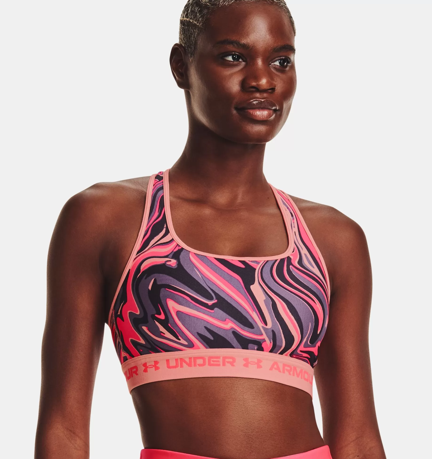 Clearance Under Armour Reggiseno Sportivo Ua Crossback Mid Print Da Donna Posh Pink / Pink Shock - 603