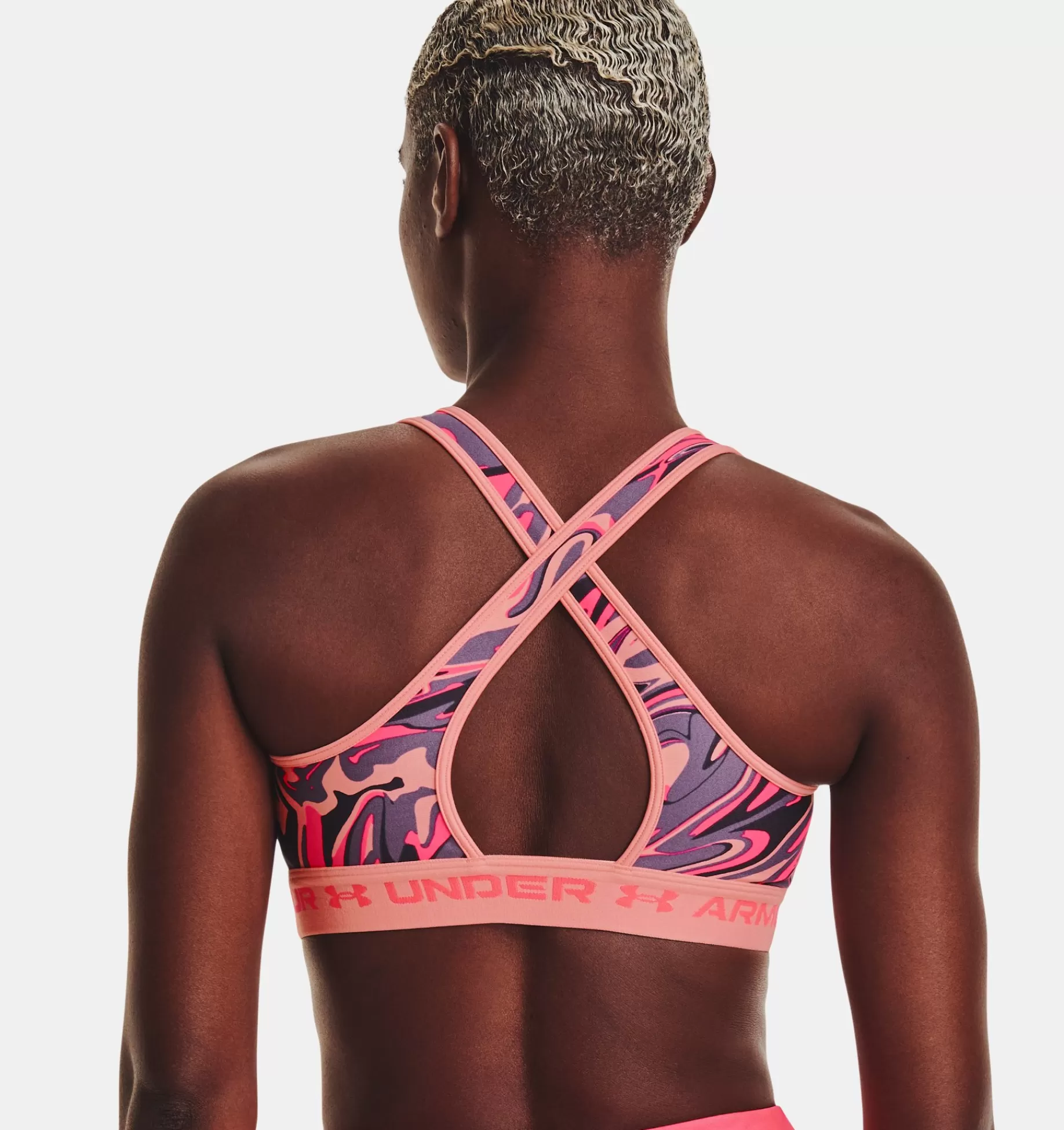 Clearance Under Armour Reggiseno Sportivo Ua Crossback Mid Print Da Donna Posh Pink / Pink Shock - 603