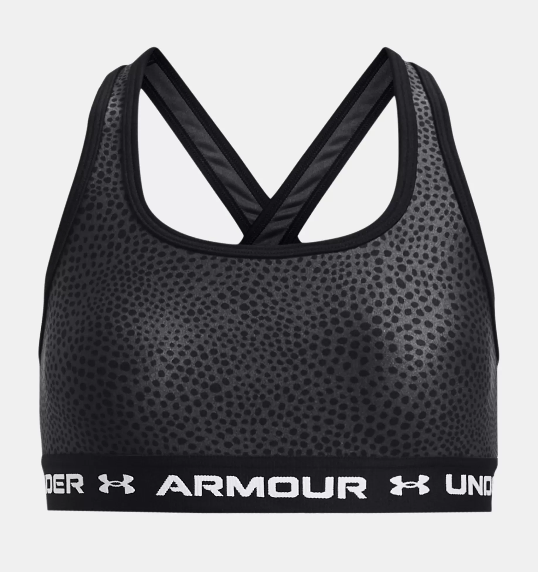 Shop Under Armour Reggiseno Sportivo Ua Crossback Printed Da Ragazza Black / White - 005