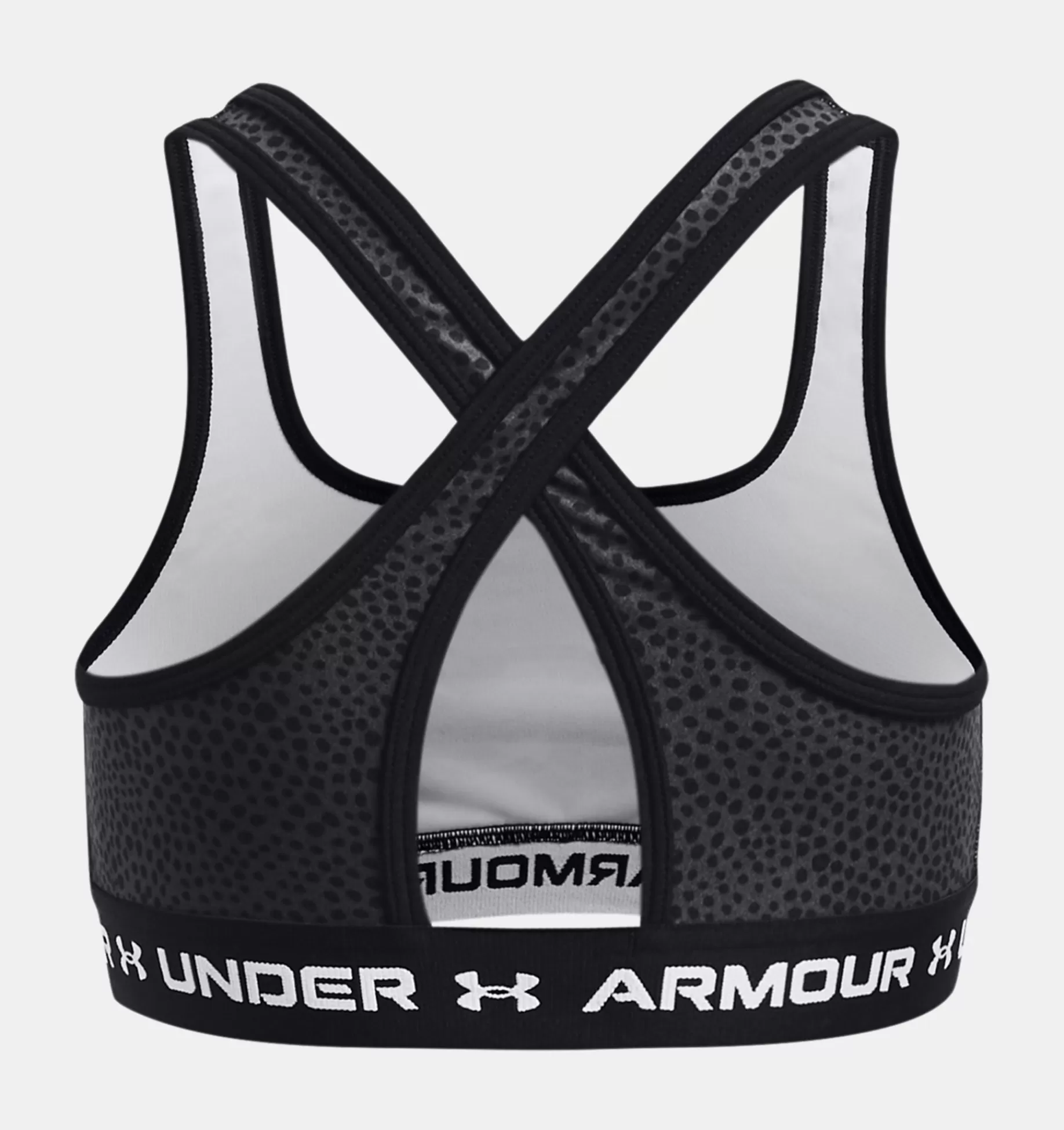 Shop Under Armour Reggiseno Sportivo Ua Crossback Printed Da Ragazza Black / White - 005