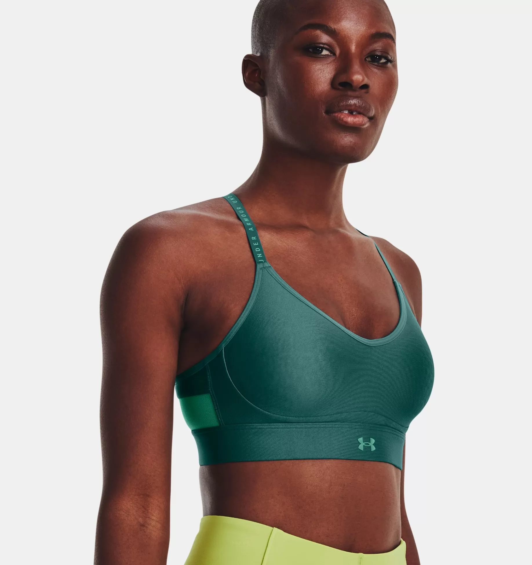 Outlet Under Armour Reggiseno Sportivo Ua Infinity Low Covered Da Donna Coastal Teal / Birdie Green - 722