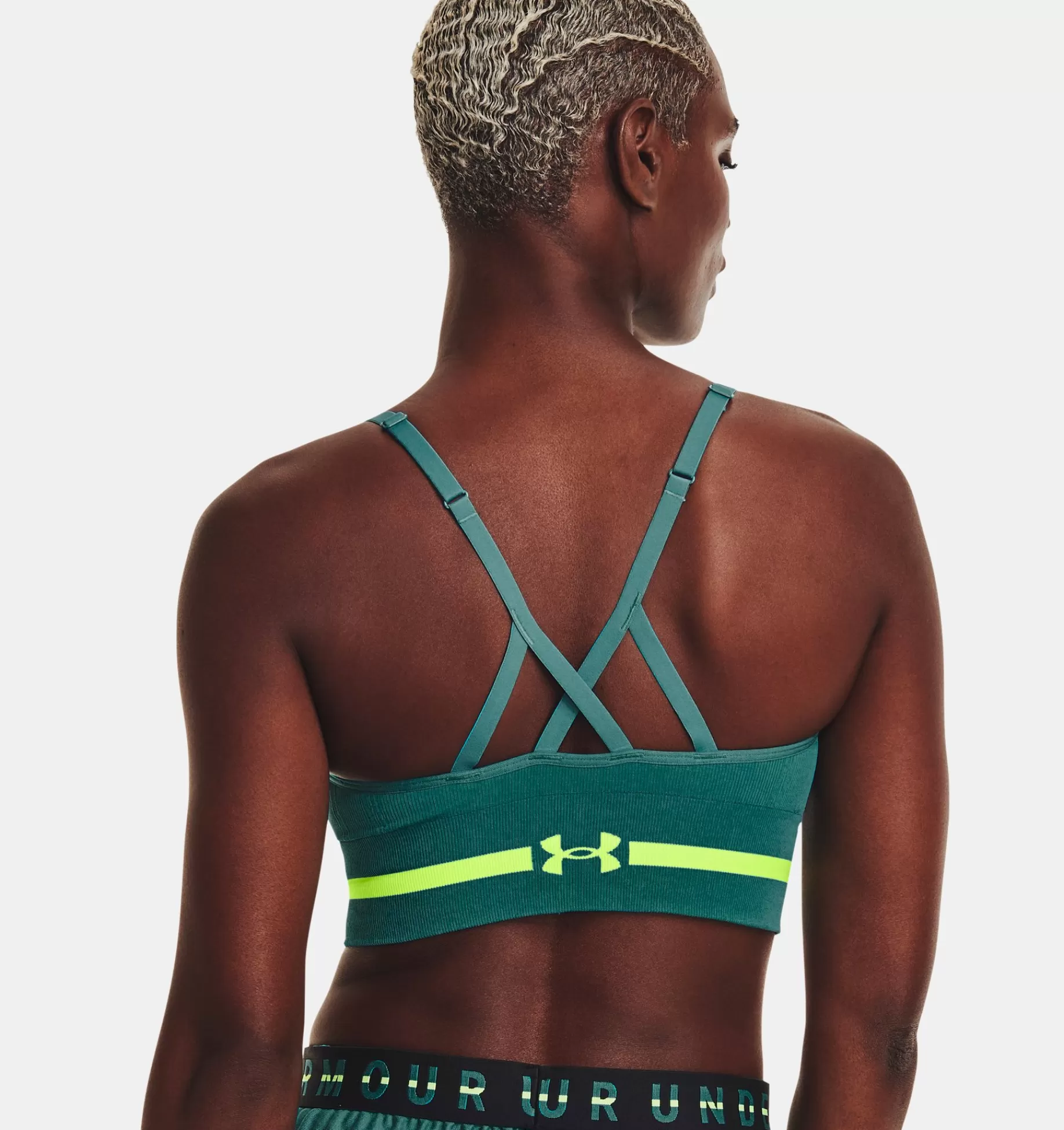 Sale Under Armour Reggiseno Sportivo Ua Seamless Low Long Da Donna Coastal Teal / Lime Surge - 722