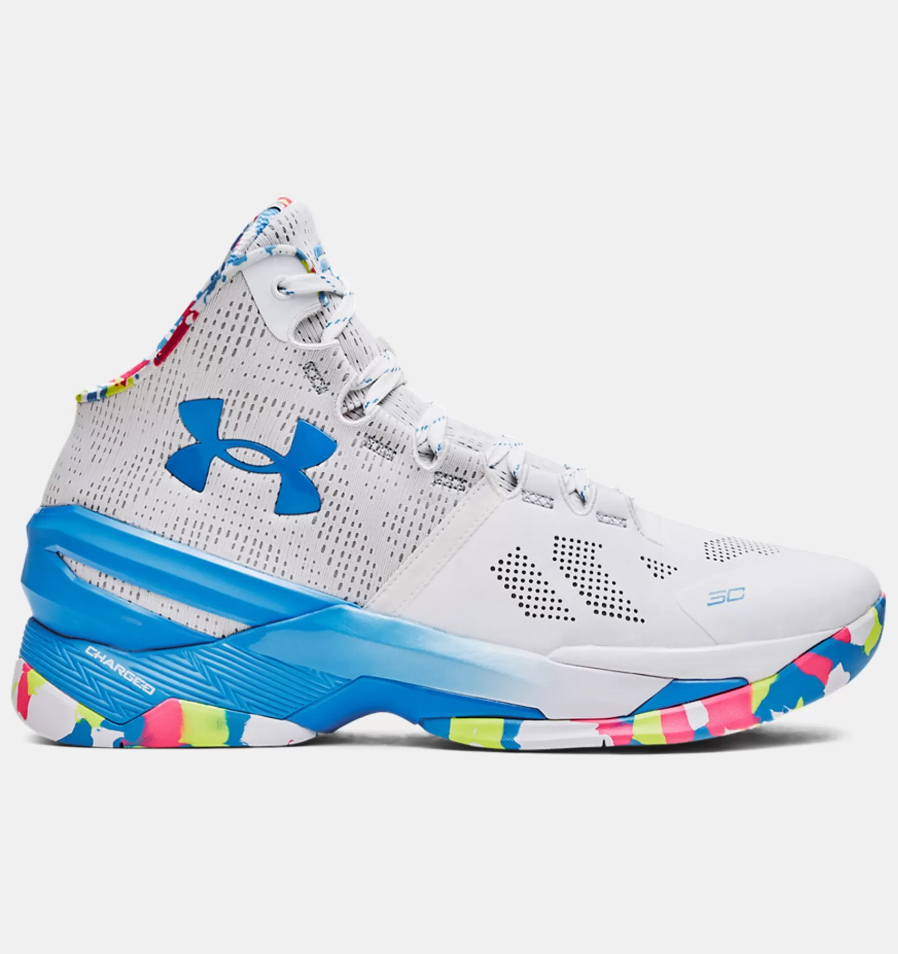 New Under Armour Scarpe Da Basket Curry 2 Splash Party Unisex White / Mojo Pink - 100