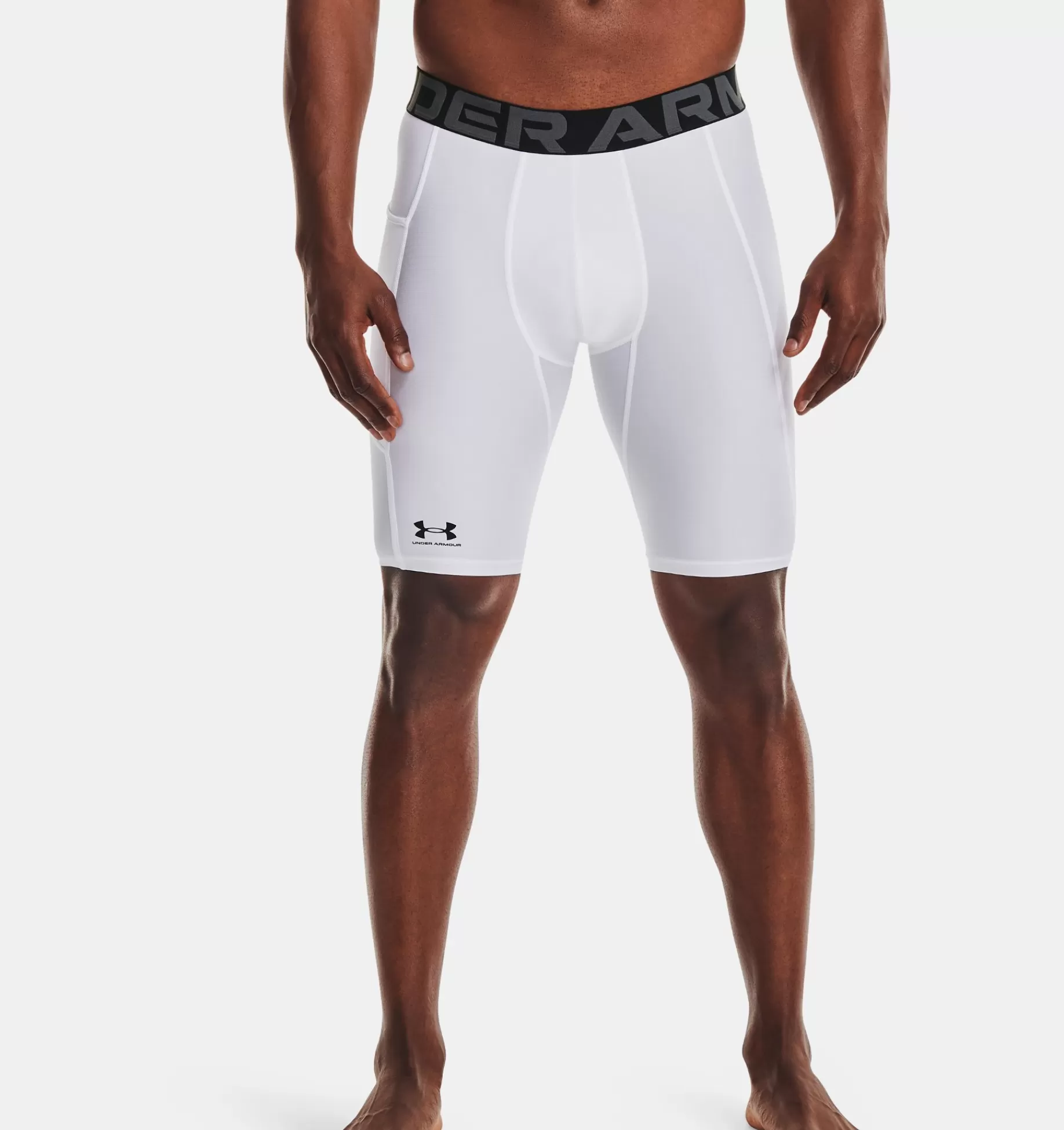 Shop Under Armour Shorts Heatgear® Pocket Long Da Uomo White / Black - 100