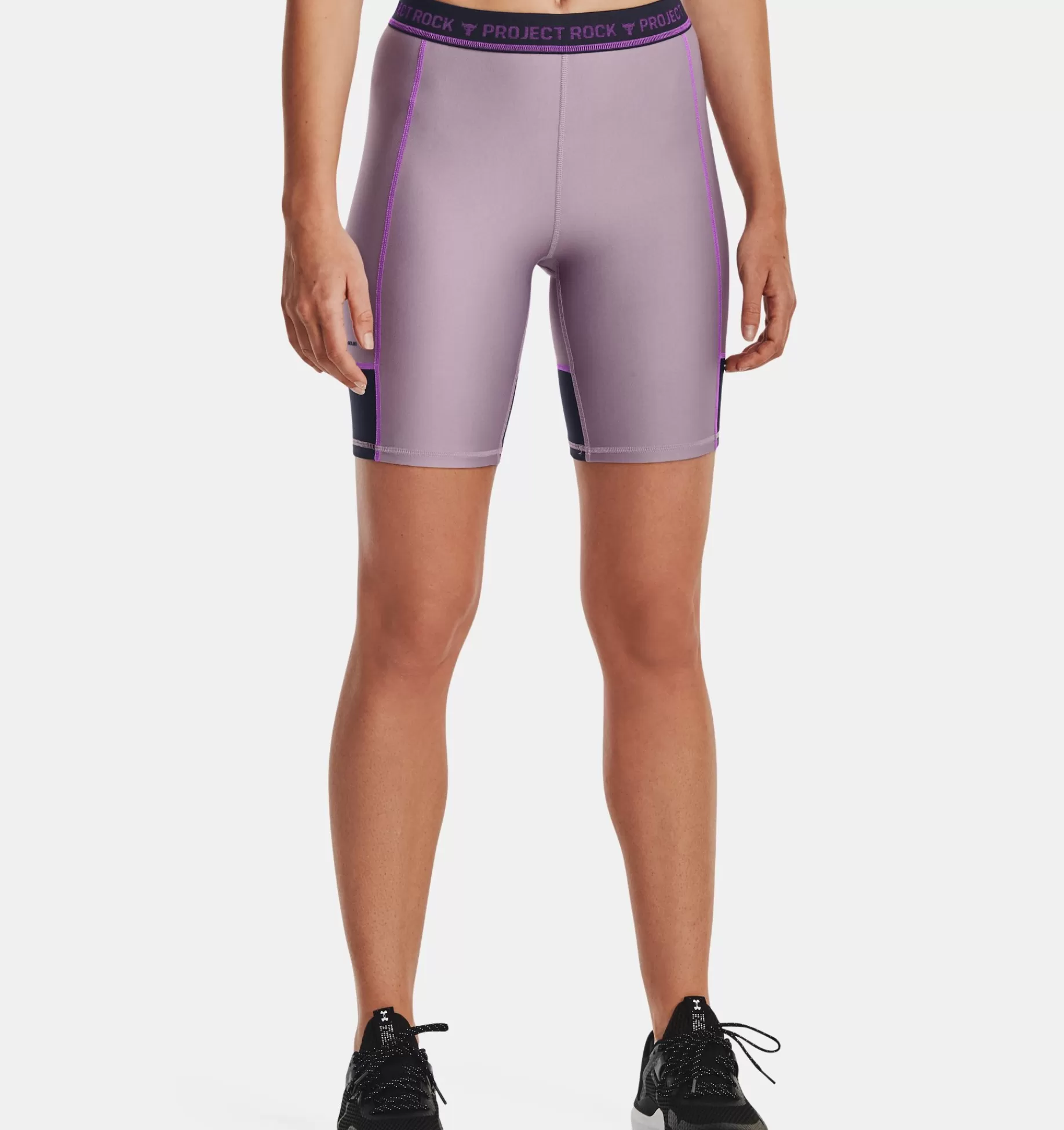 Best Sale Under Armour Shorts Project Rock Bike Da Donna Purple Haze / Tempered Steel - 554