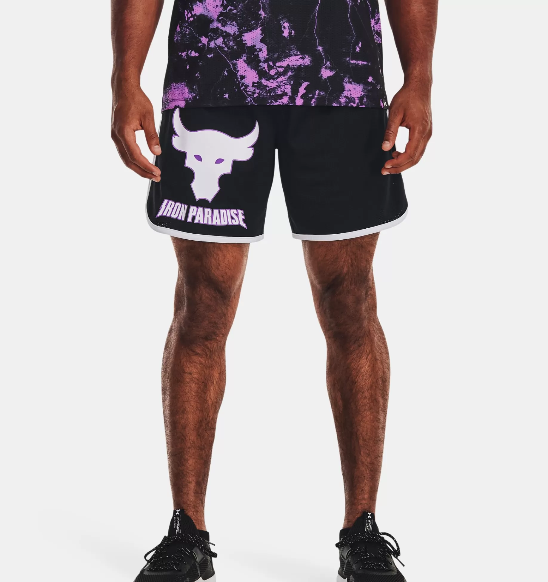 Sale Under Armour Shorts Project Rock Disrupt Mesh Da Uomo Black / White - 001