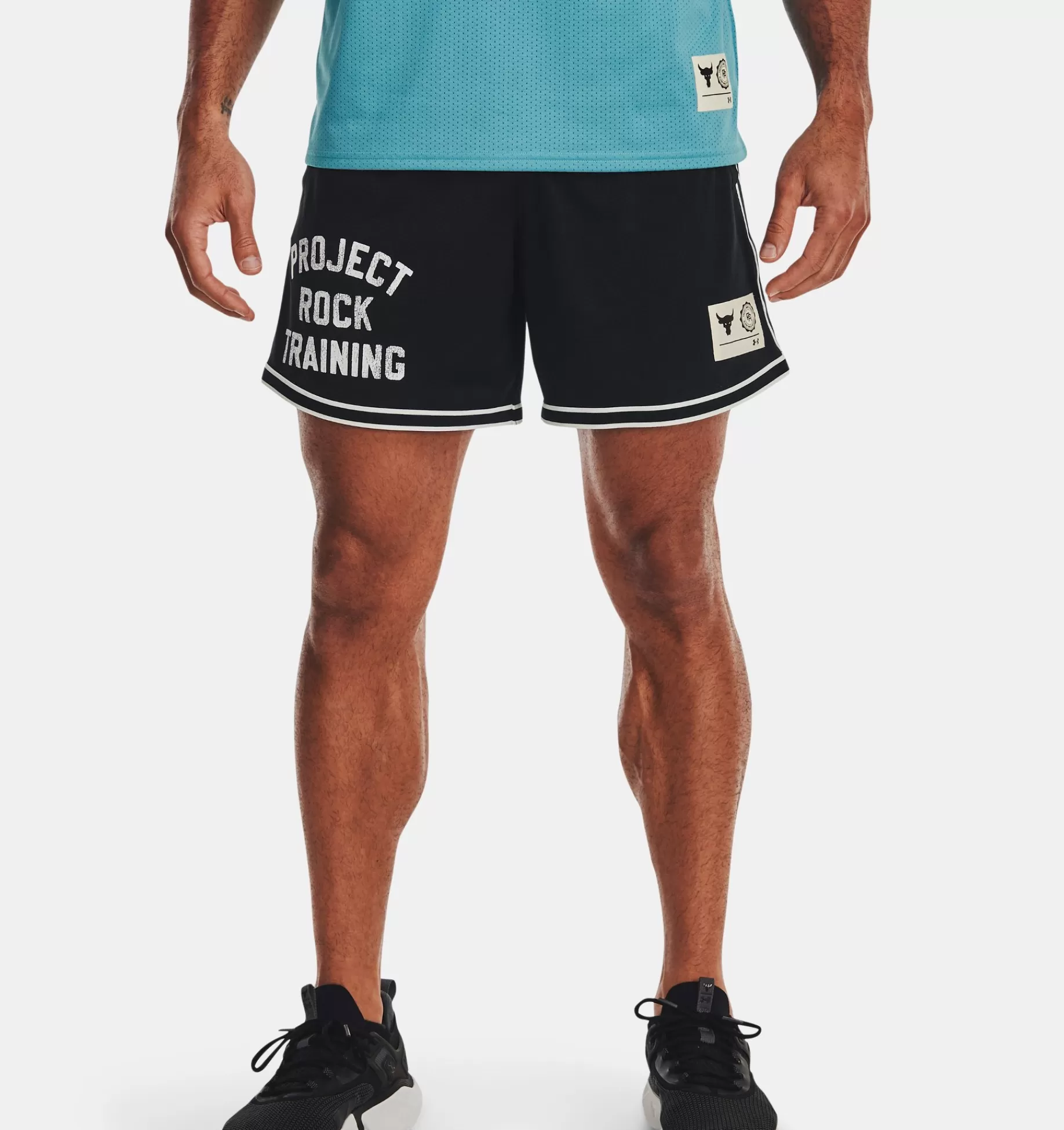 Online Under Armour Shorts Project Rock Penny Mesh Da Uomo Black / White - 001