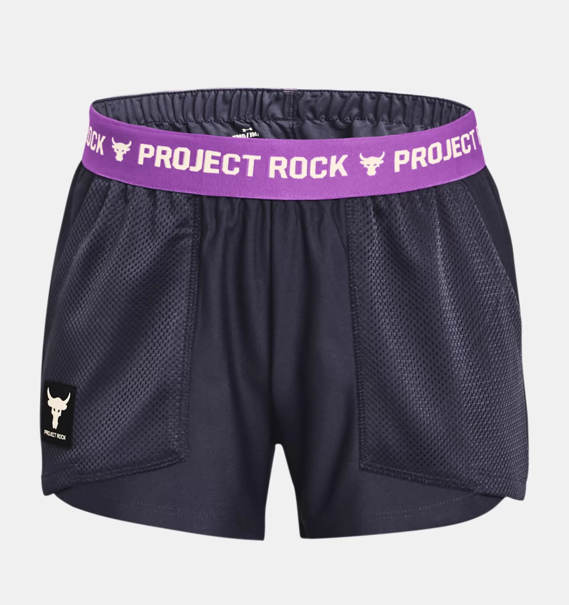 New Under Armour Shorts Project Rock Play Up Da Ragazza Tempered Steel / Lunar Purple - 558