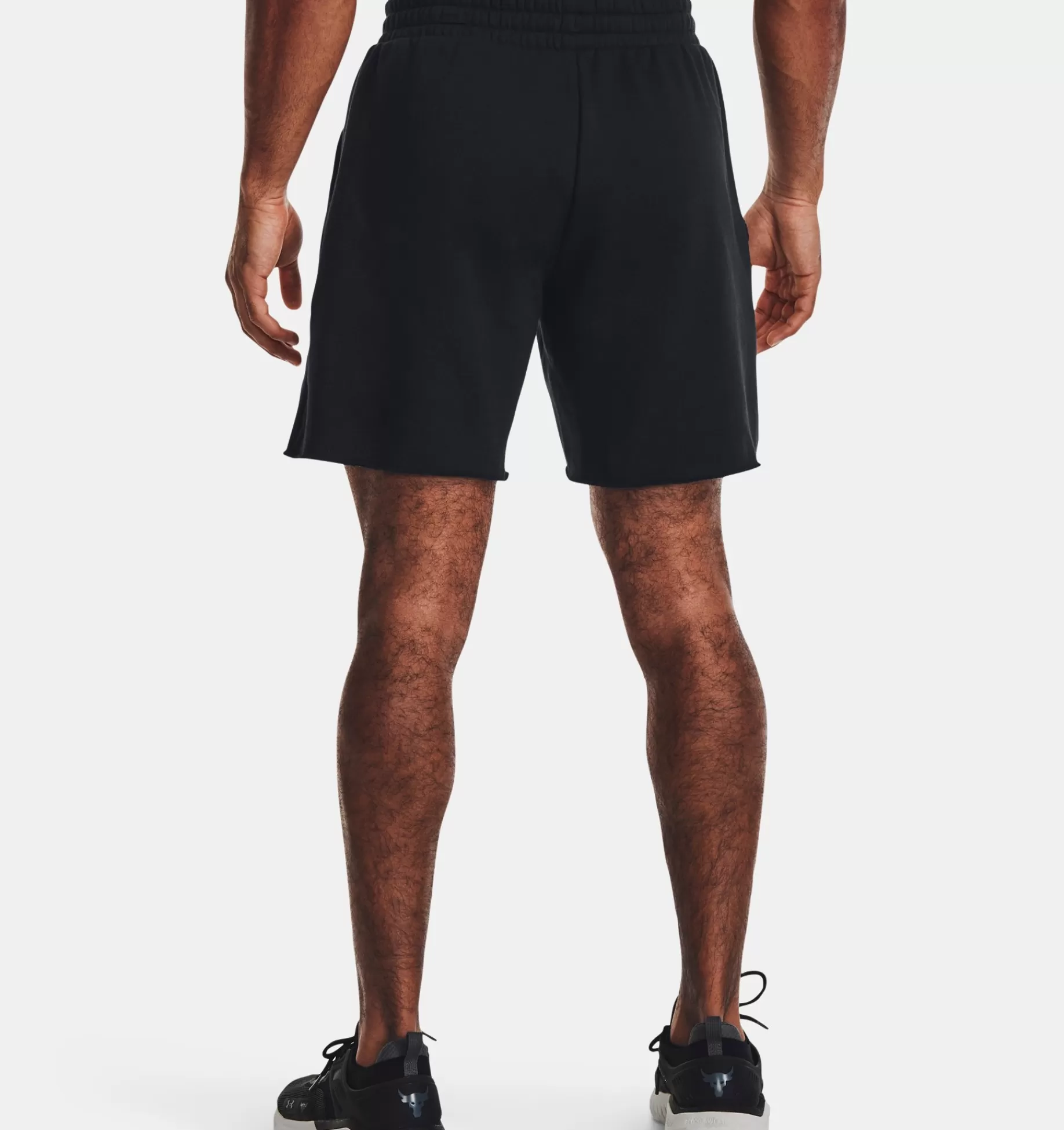 Outlet Under Armour Shorts Project Rock Rival Fleece Da Uomo Black / White - 001