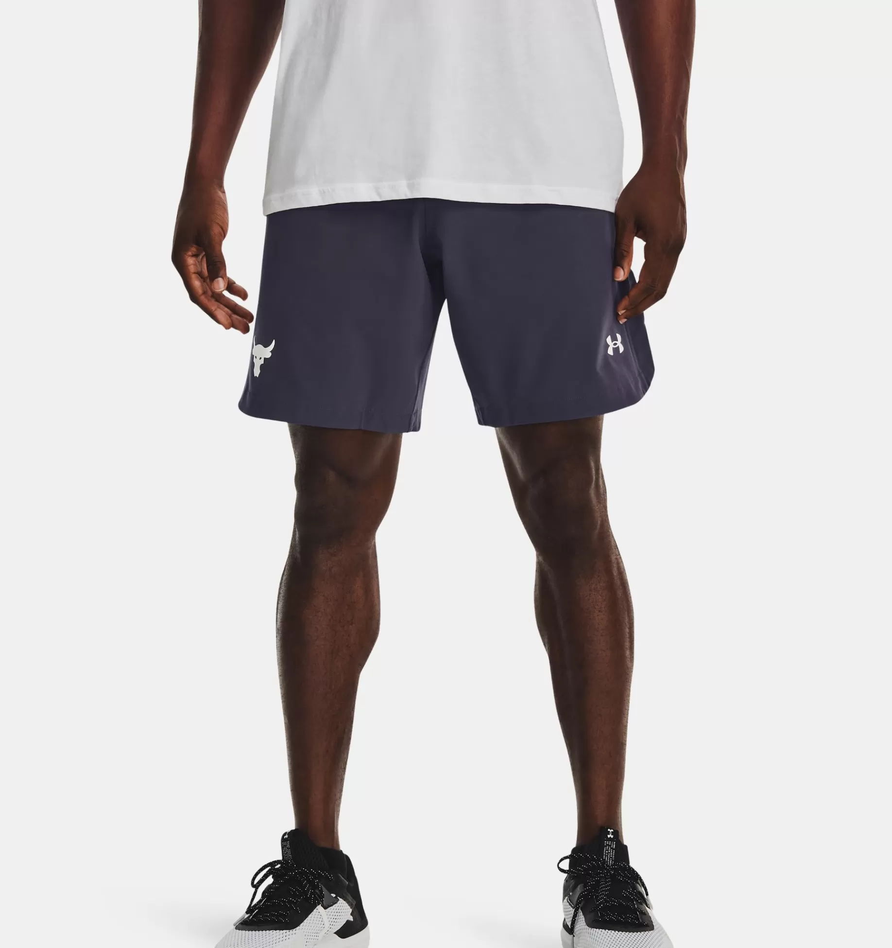 Store Under Armour Shorts Project Rock Snap Da Uomo Tempered Steel / White - 558