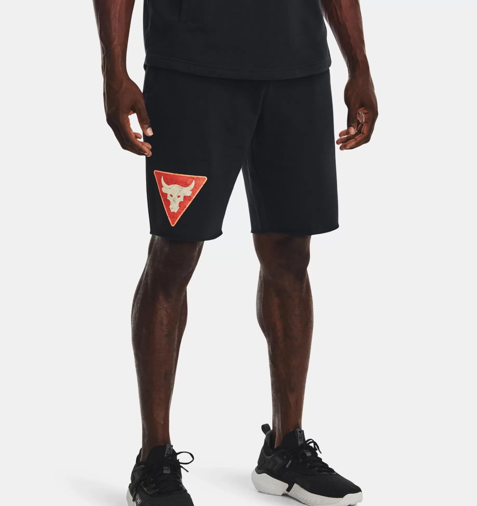 Fashion Under Armour Shorts Project Rock Terry Tri Da Uomo Black / Ivory - 001