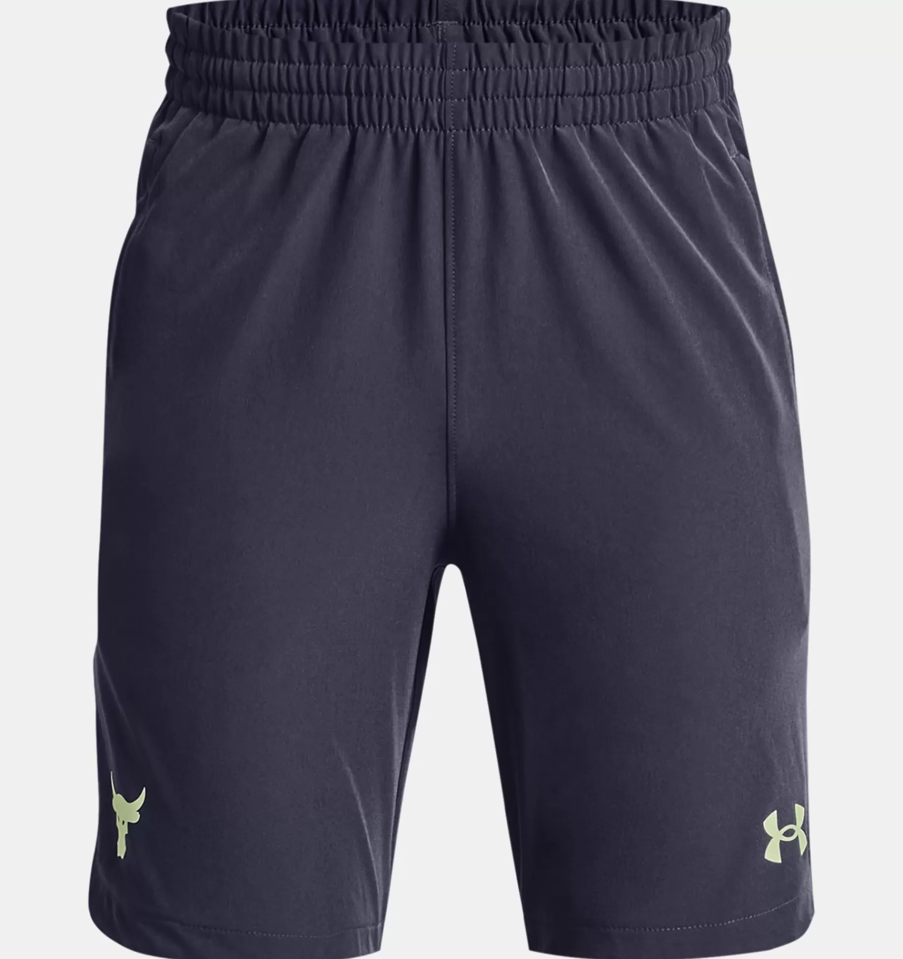 Store Under Armour Shorts Project Rock Woven Da Ragazzo Tempered Steel / Phosphor Green - 558