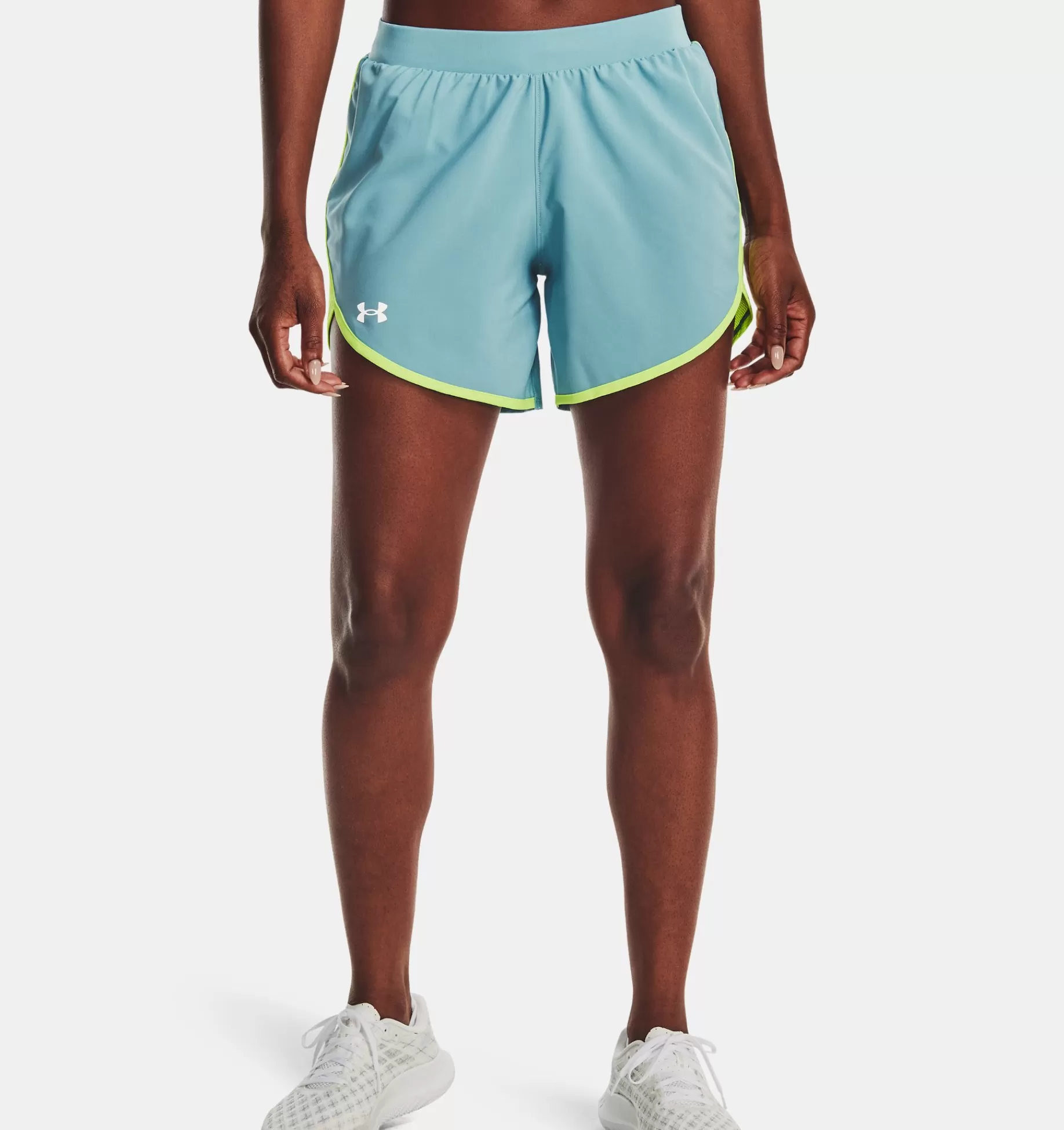 Hot Under Armour Shorts Ua Fly-By Elite 13 Cm Da Donna Still Water / Lime Surge - 400