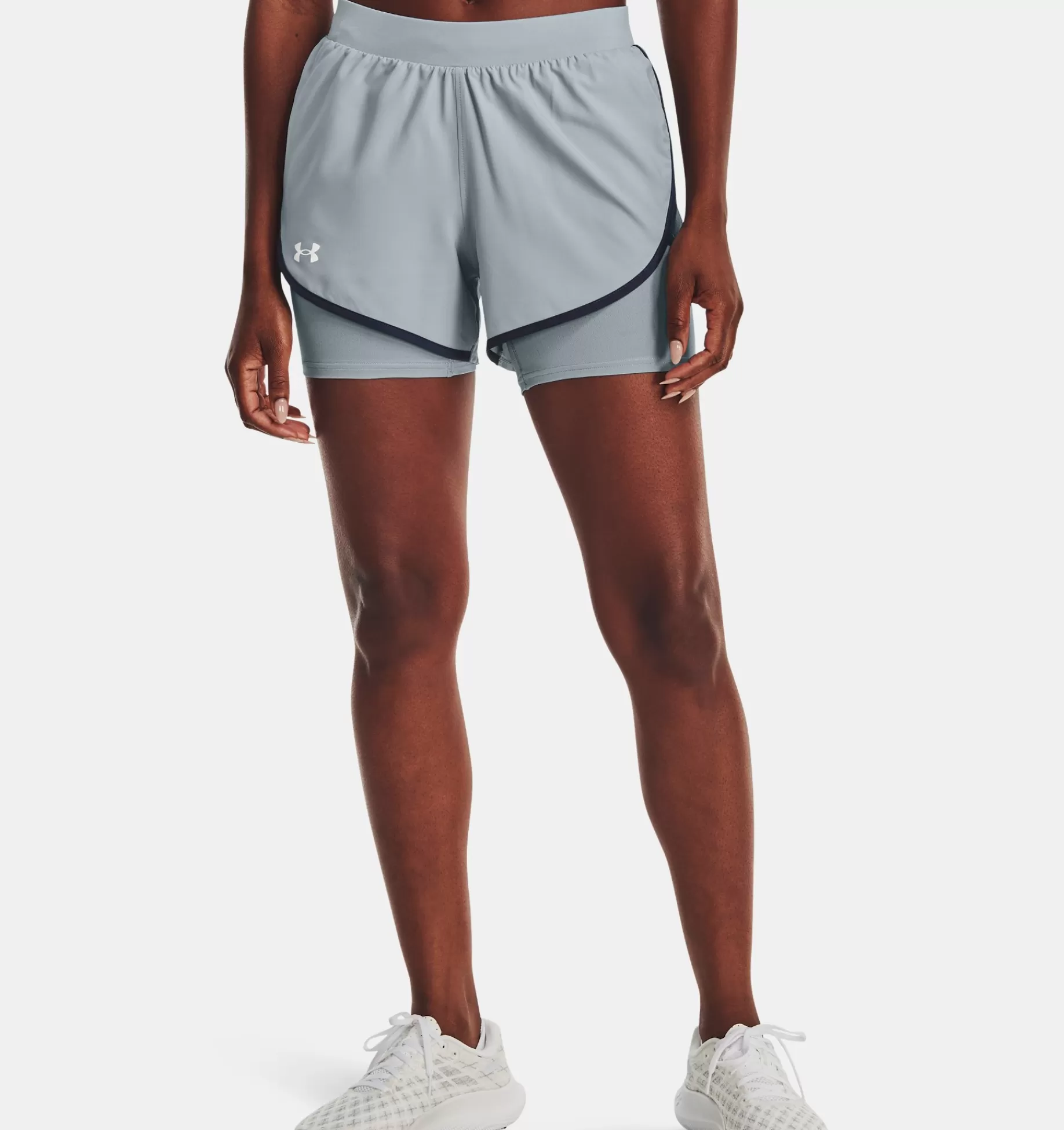 Online Under Armour Shorts Ua Fly-By Elite 2 In-1 Da Donna Harbor Blue / Reflective - 465