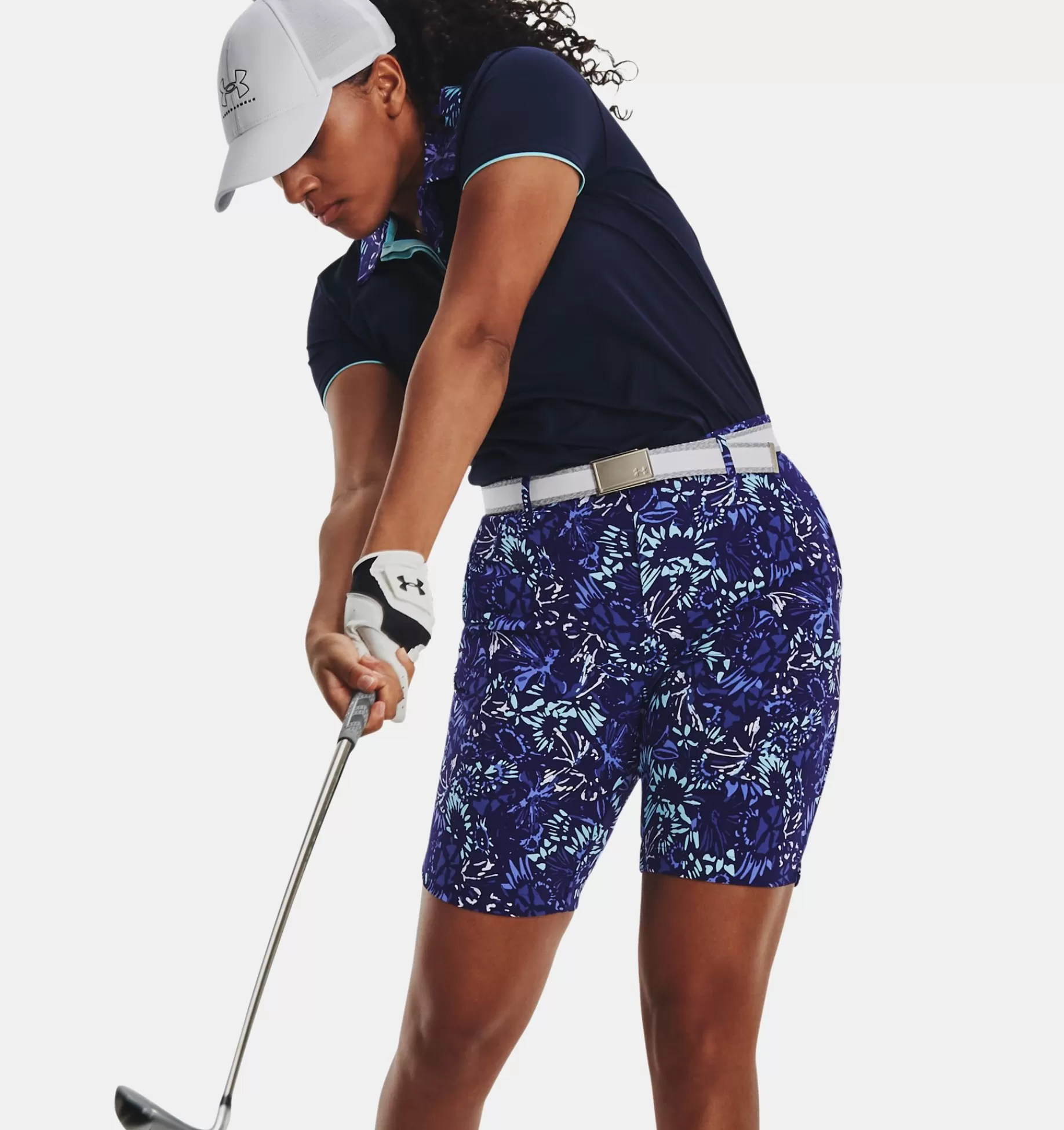 Online Under Armour Shorts Ua Links Printed Da Donna Sonar Blue / Baja Blue - 468