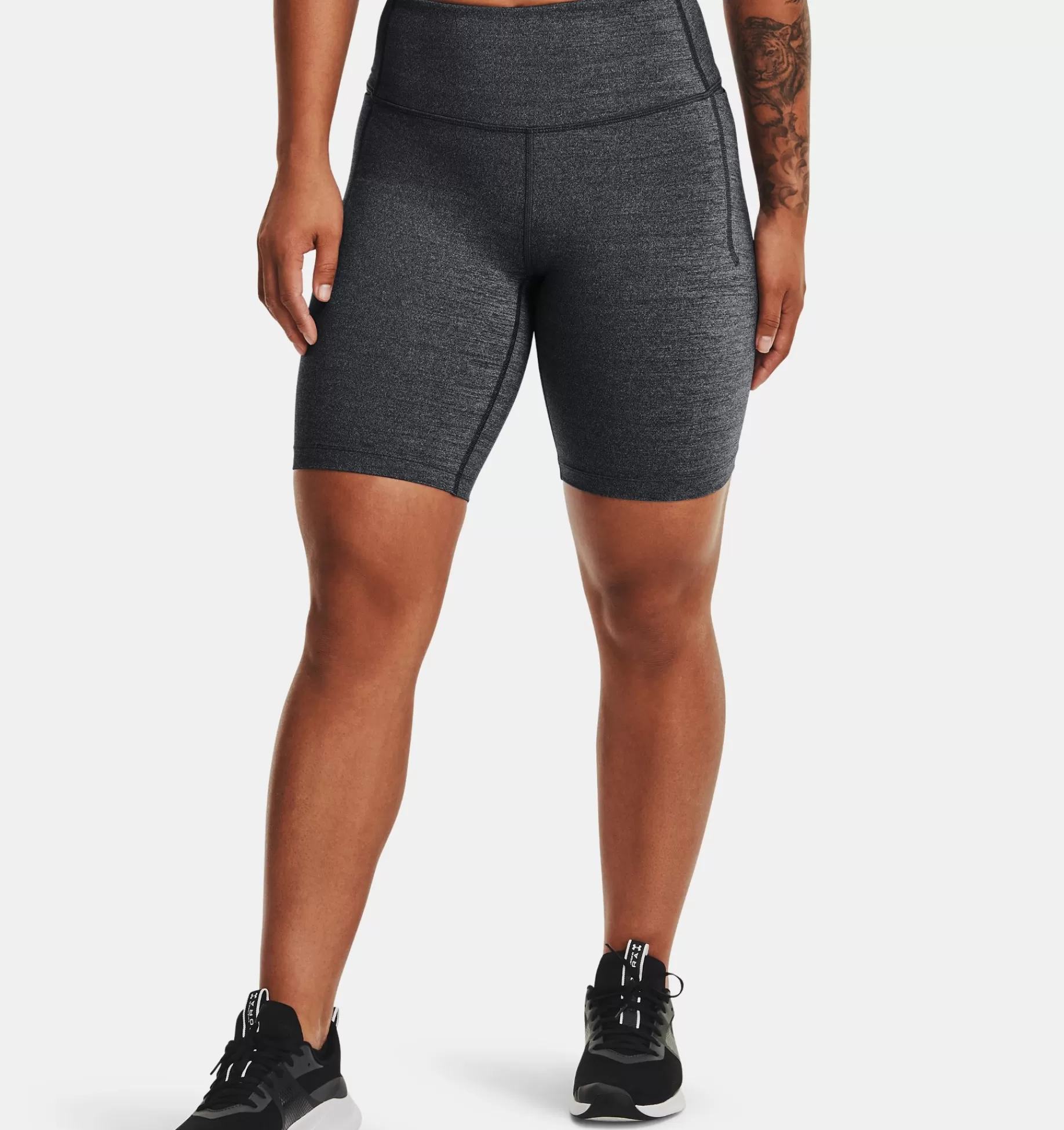 Outlet Under Armour Shorts Ua Meridian Heathered Bike Da Donna Black Medium Heather / Metallic Silver - 001