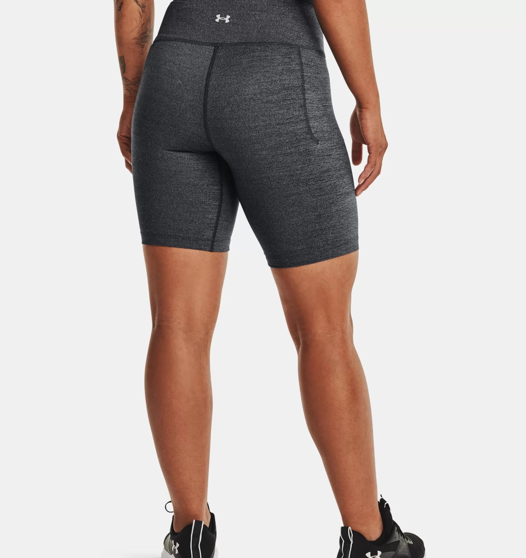 Outlet Under Armour Shorts Ua Meridian Heathered Bike Da Donna Black Medium Heather / Metallic Silver - 001