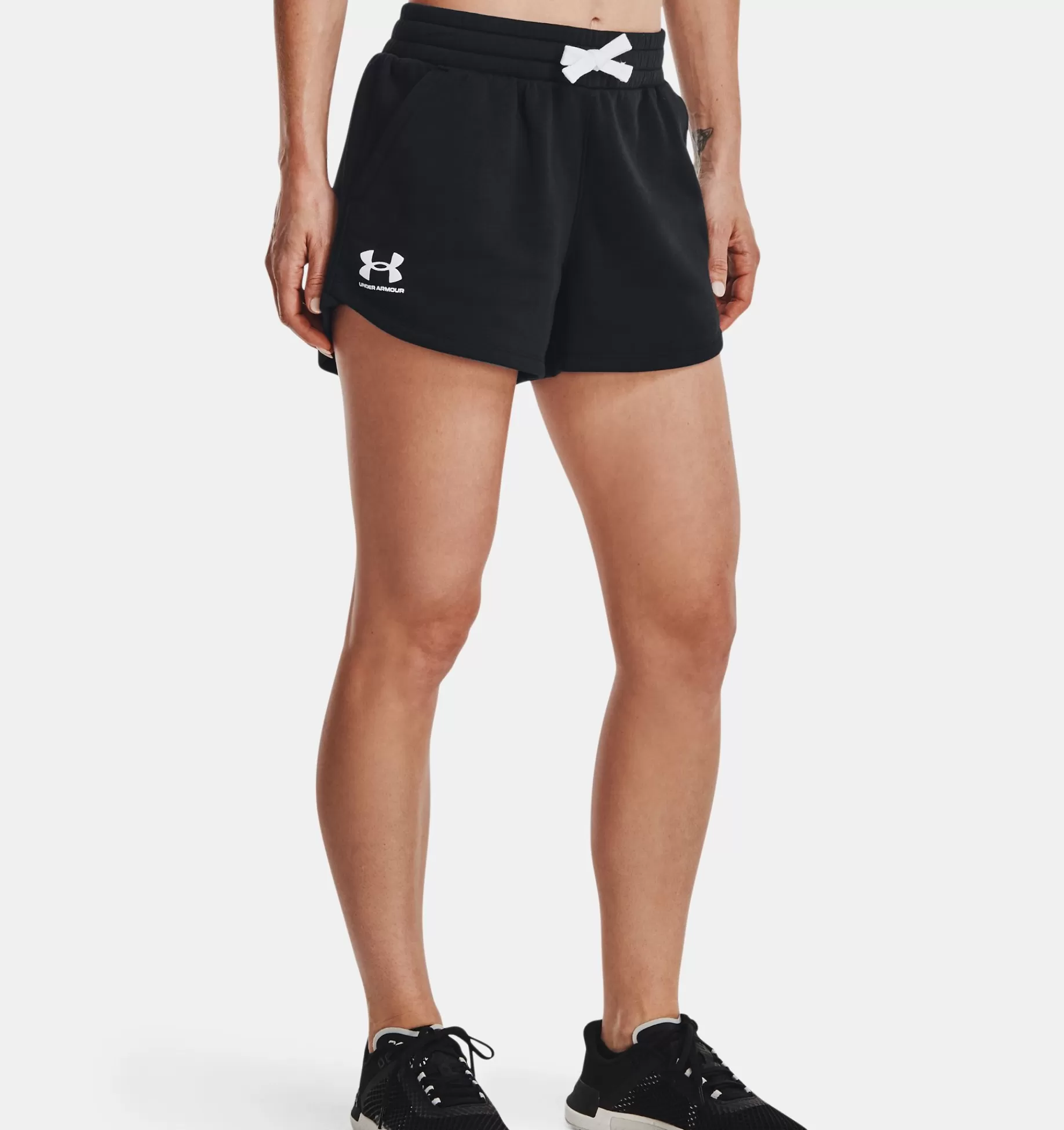 Hot Under Armour Shorts Ua Rival Fleece Da Donna Black / White - 001