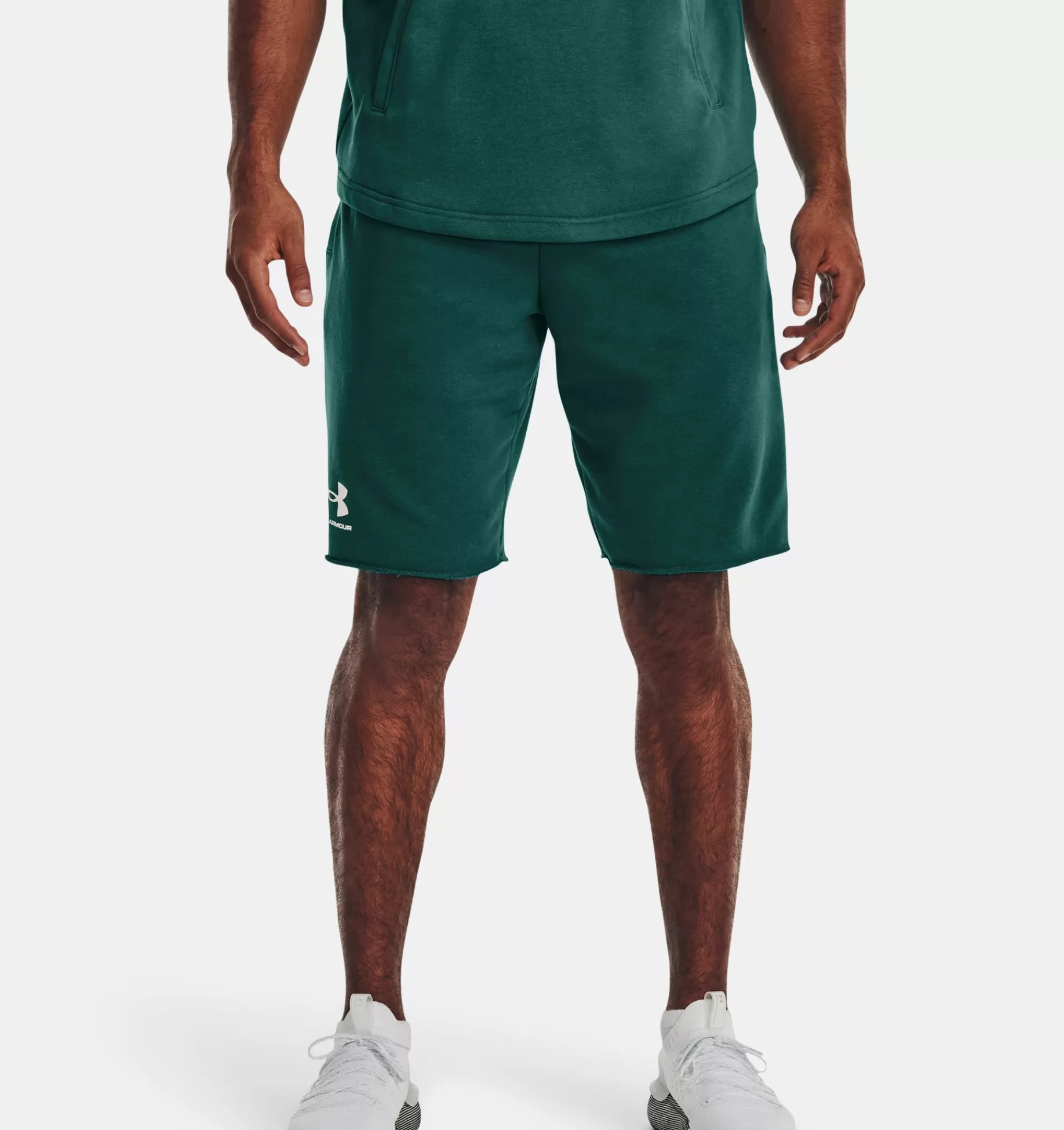 Outlet Under Armour Shorts Ua Rival Terry Da Uomo Coastal Teal / Onyx White - 722